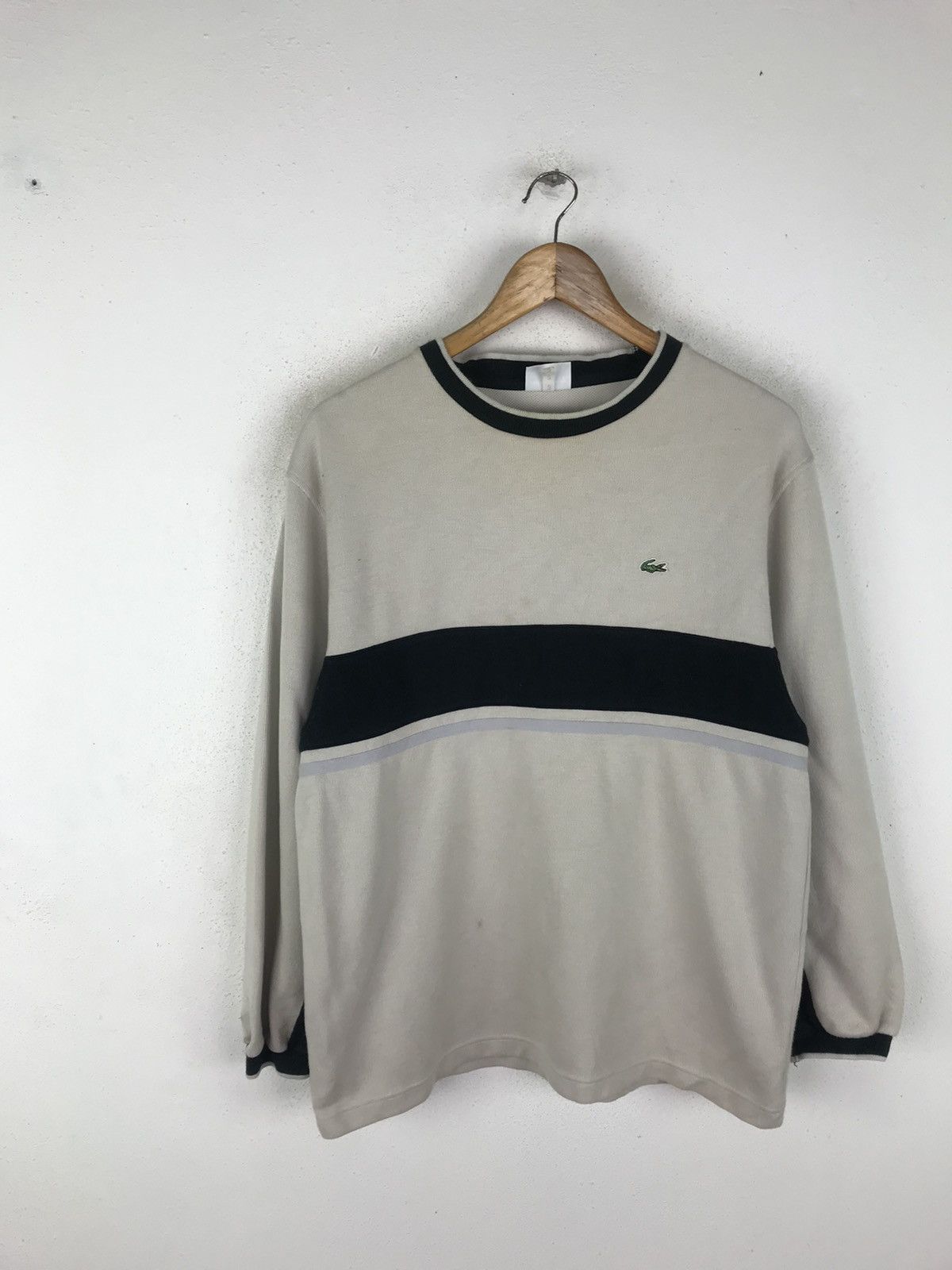 Lacoste × Vintage Vintage Lacoste Sport Japan-Made Sweatshirt – Beige & Black Size US L / EU 52-54 / 3 - 4 Thumbnail