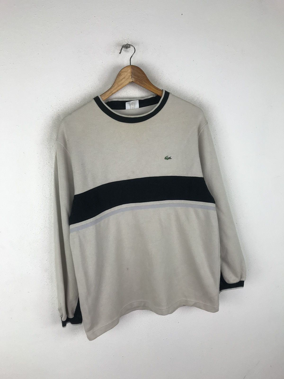 Lacoste × Vintage Vintage Lacoste Sport Japan-Made Sweatshirt – Beige & Black Size US L / EU 52-54 / 3 - 3 Thumbnail