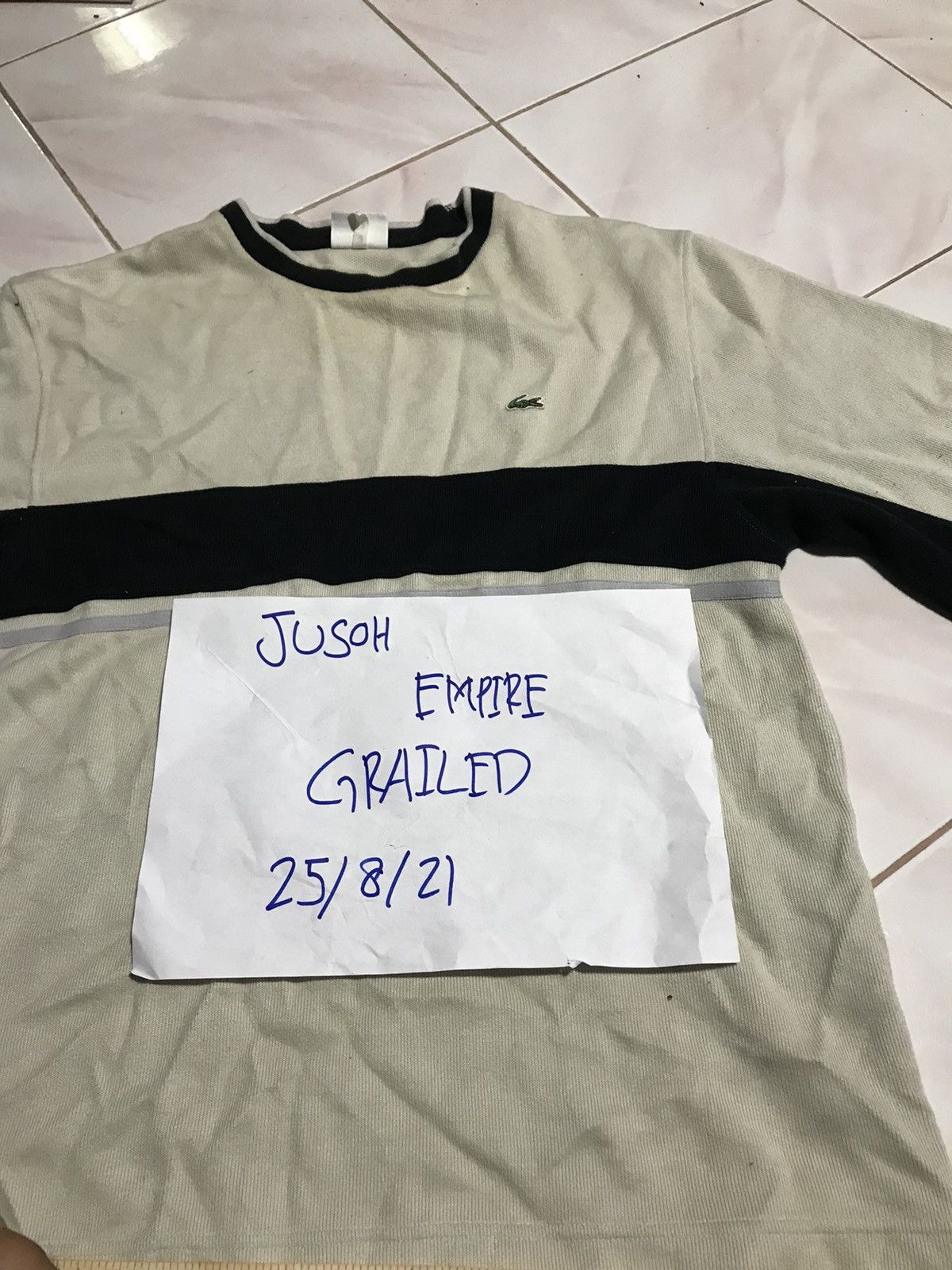 Lacoste × Vintage Vintage Lacoste Sport Japan-Made Sweatshirt – Beige & Black Size US L / EU 52-54 / 3 - 10 Thumbnail