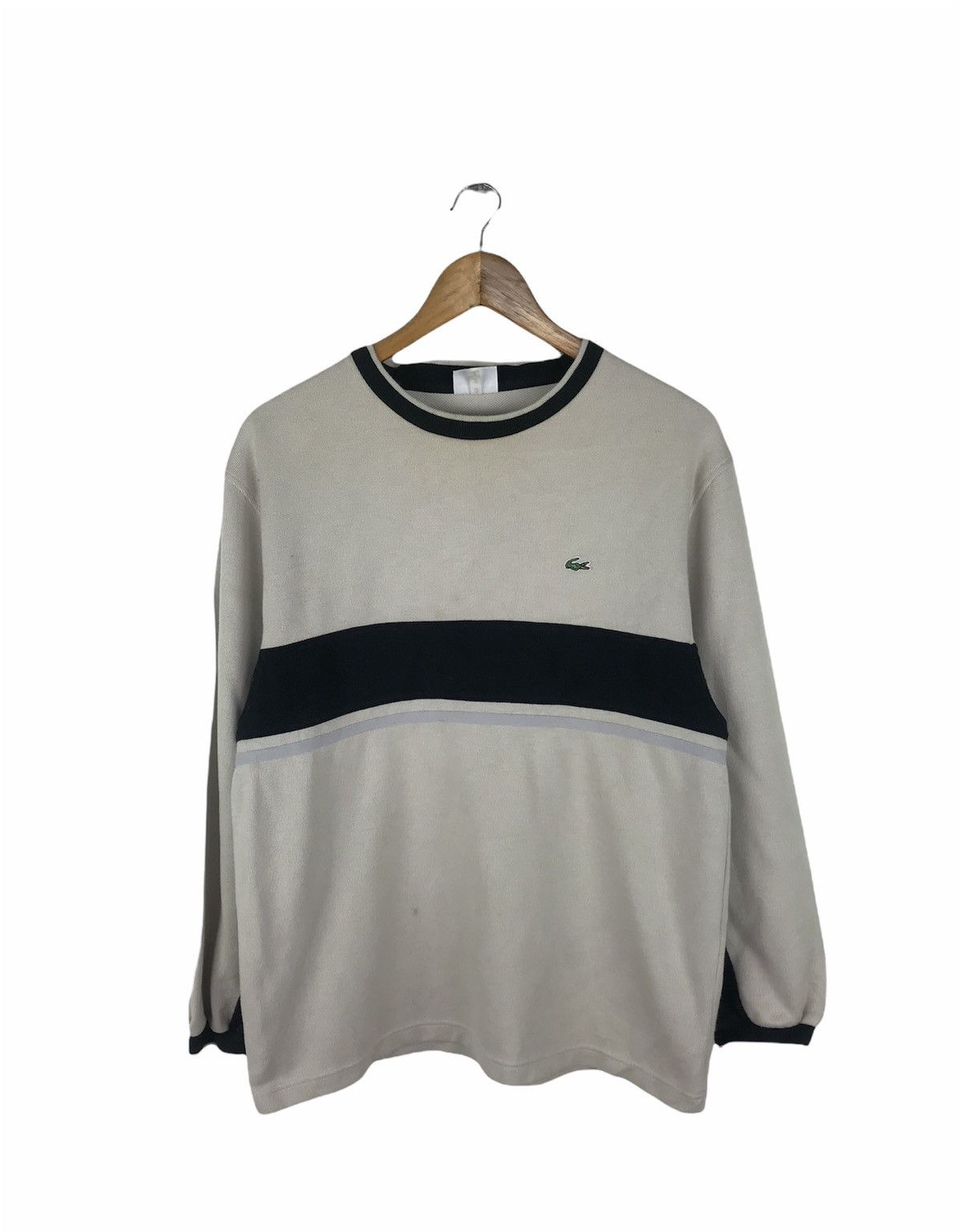 Lacoste × Vintage Vintage Lacoste Sport Japan-Made Sweatshirt – Beige & Black Size US L / EU 52-54 / 3 - 1 Thumbnail