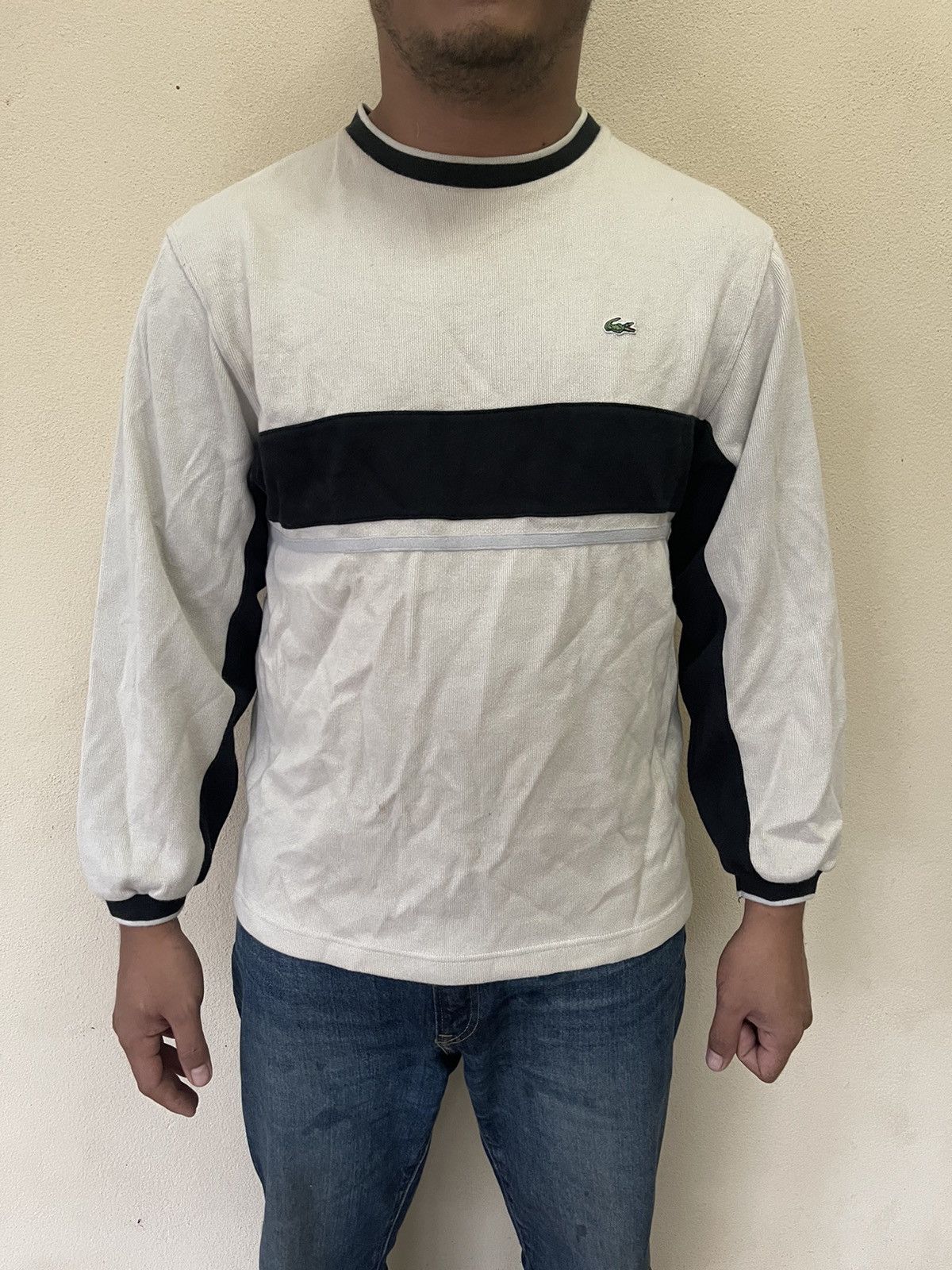Lacoste × Vintage Vintage Lacoste Sport Japan-Made Sweatshirt – Beige & Black Size US L / EU 52-54 / 3 - 11 Thumbnail