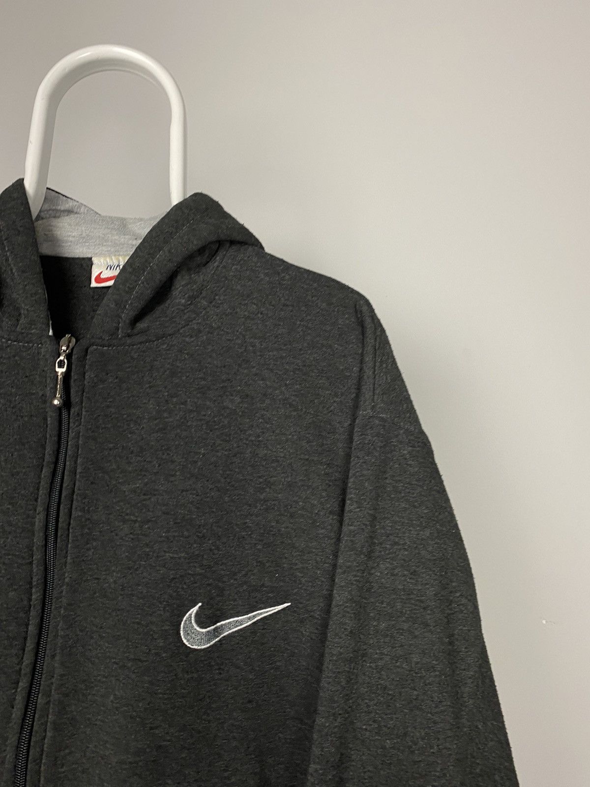 Nike × Vintage Nike vintage spell out zip up hoodie grey sweatshirt Size US L / EU 52-54 / 3 - 4 Thumbnail