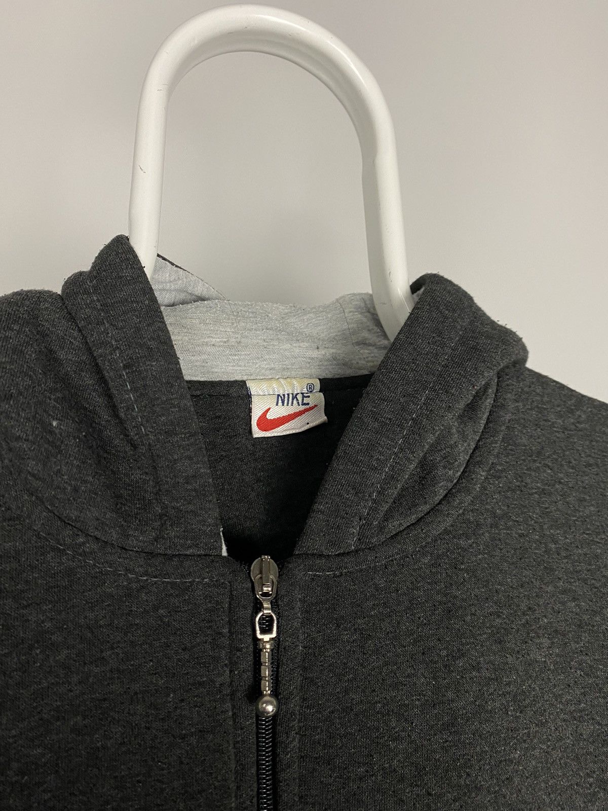 Nike × Vintage Nike vintage spell out zip up hoodie grey sweatshirt Size US L / EU 52-54 / 3 - 5 Thumbnail