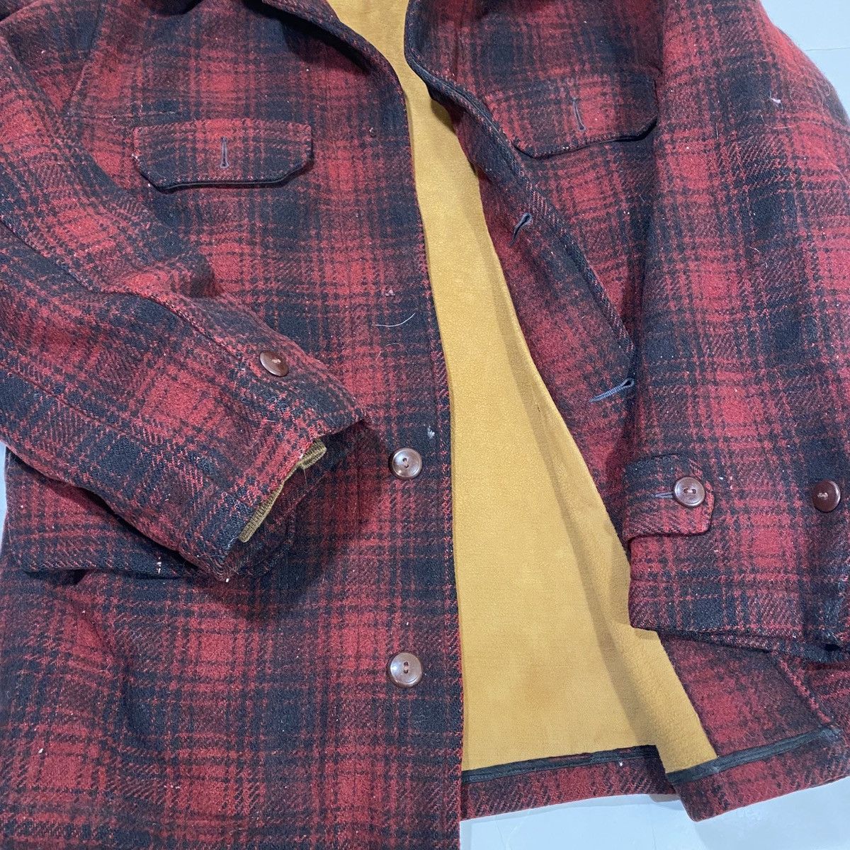 Vintage × Woolrich Woolen Mills 40’s Utica Duxbak Mackinaw Hunting Jacket Rainproofed Wool Size US L / EU 52-54 / 3 - 4 Thumbnail