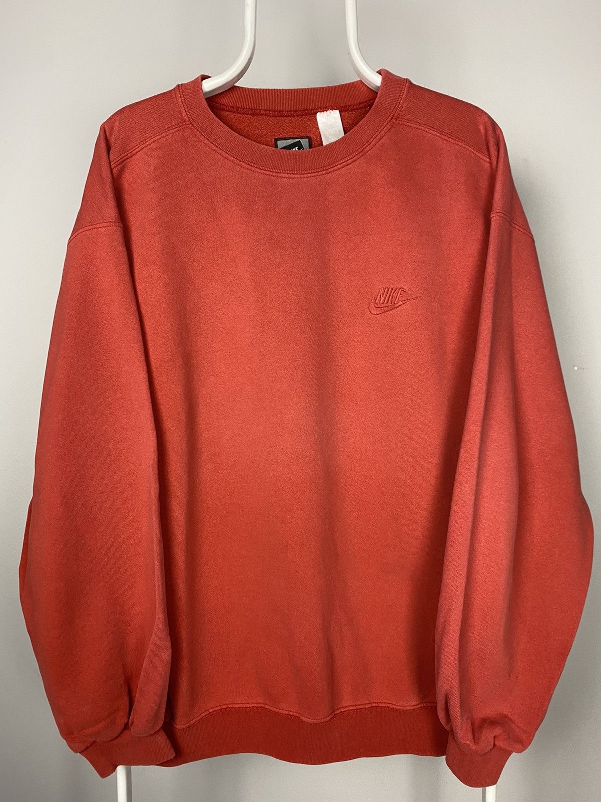 Nike × Vintage Nike vintage red sweatshirt small logo Size US XL / EU 56 / 4 - 1 Thumbnail