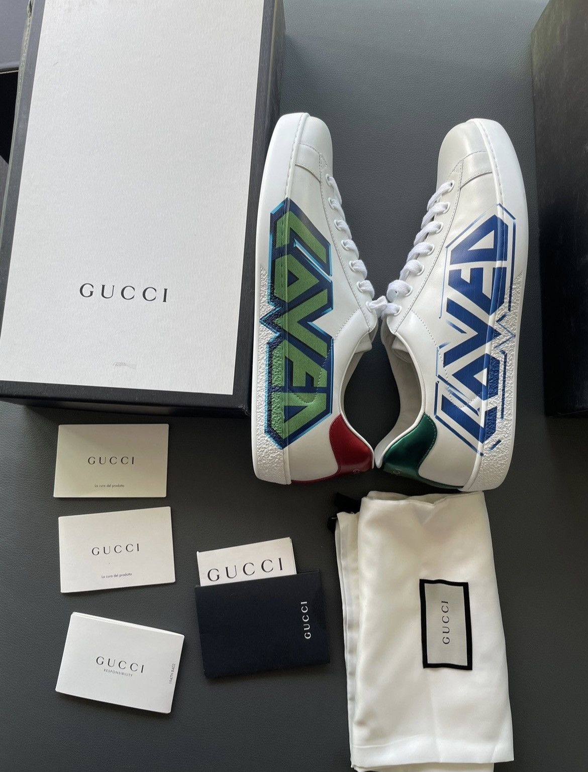 Gucci Super Runway Limited Edition LOVED ACE Leather Sneakers New Size US 10.5 / EU 43-44 - 1 Thumbnail
