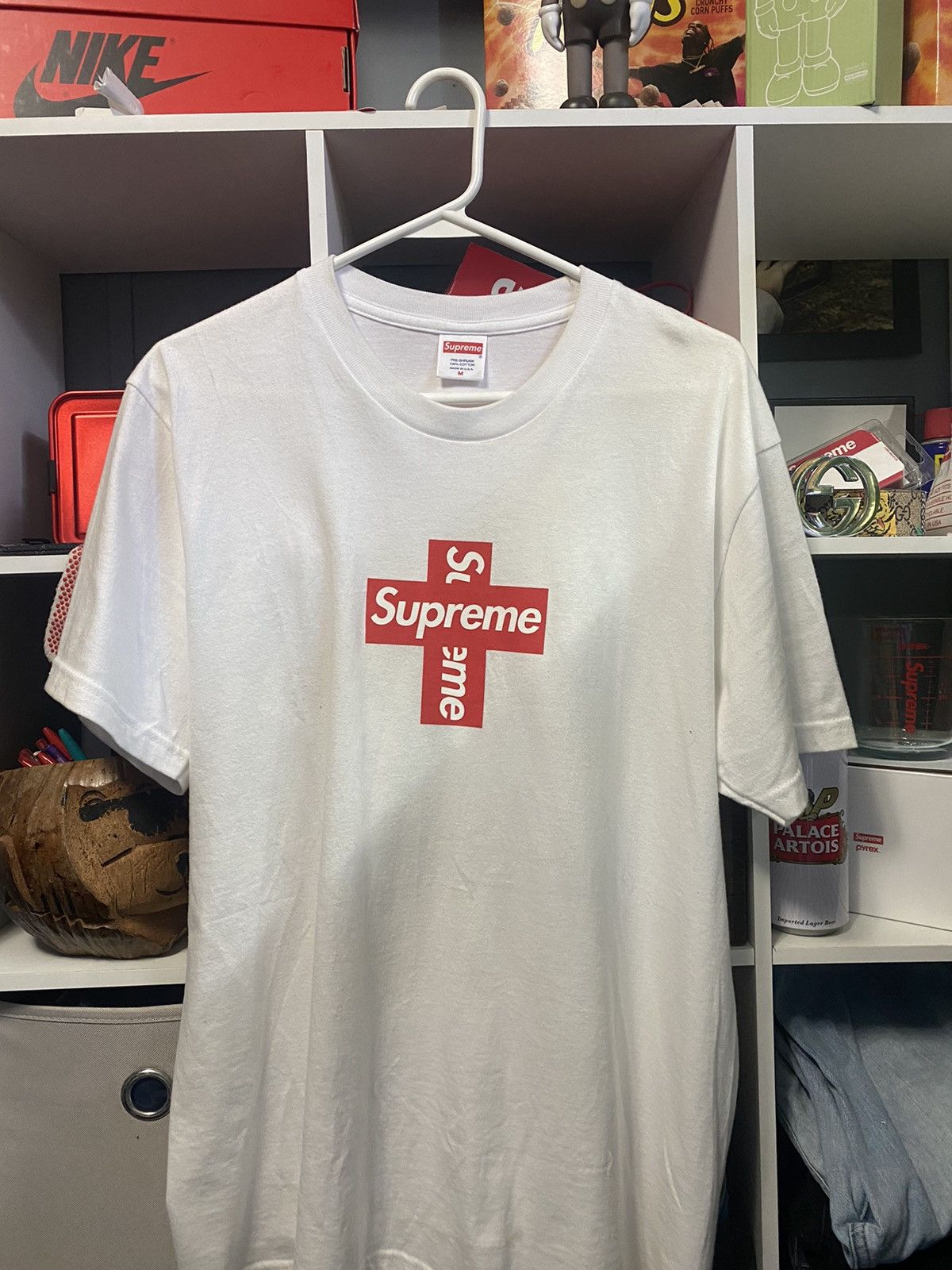 Supreme Supreme Cross Box Logo Tee White Size Medium | Grailed