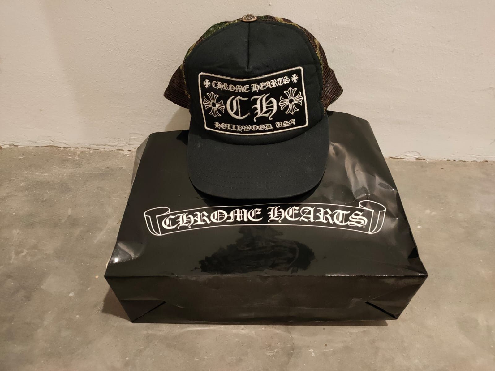 Chrome Hearts Chrome hearts camo trucker hat | Grailed