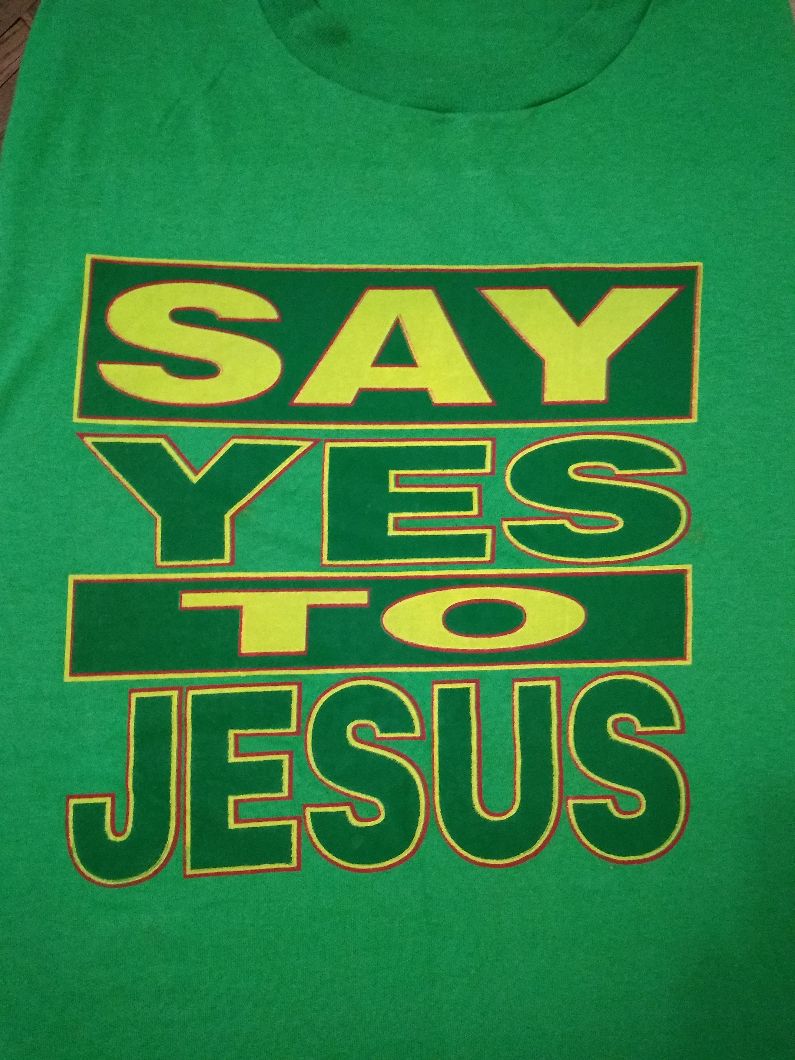 Vintage Vintage 80’s Jesus T-Shirt Size US M / EU 48-50 / 2 - 4 Thumbnail