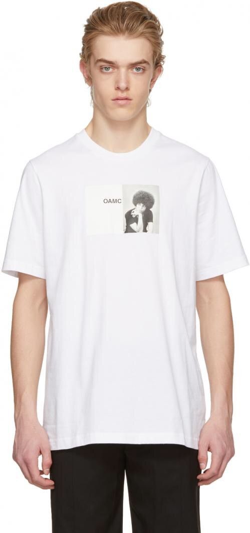 Oamc OAMC White Angela Davis T-Shirt | Grailed