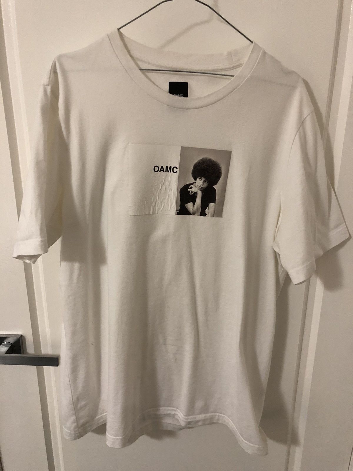 Oamc OAMC White Angela Davis T-Shirt | Grailed