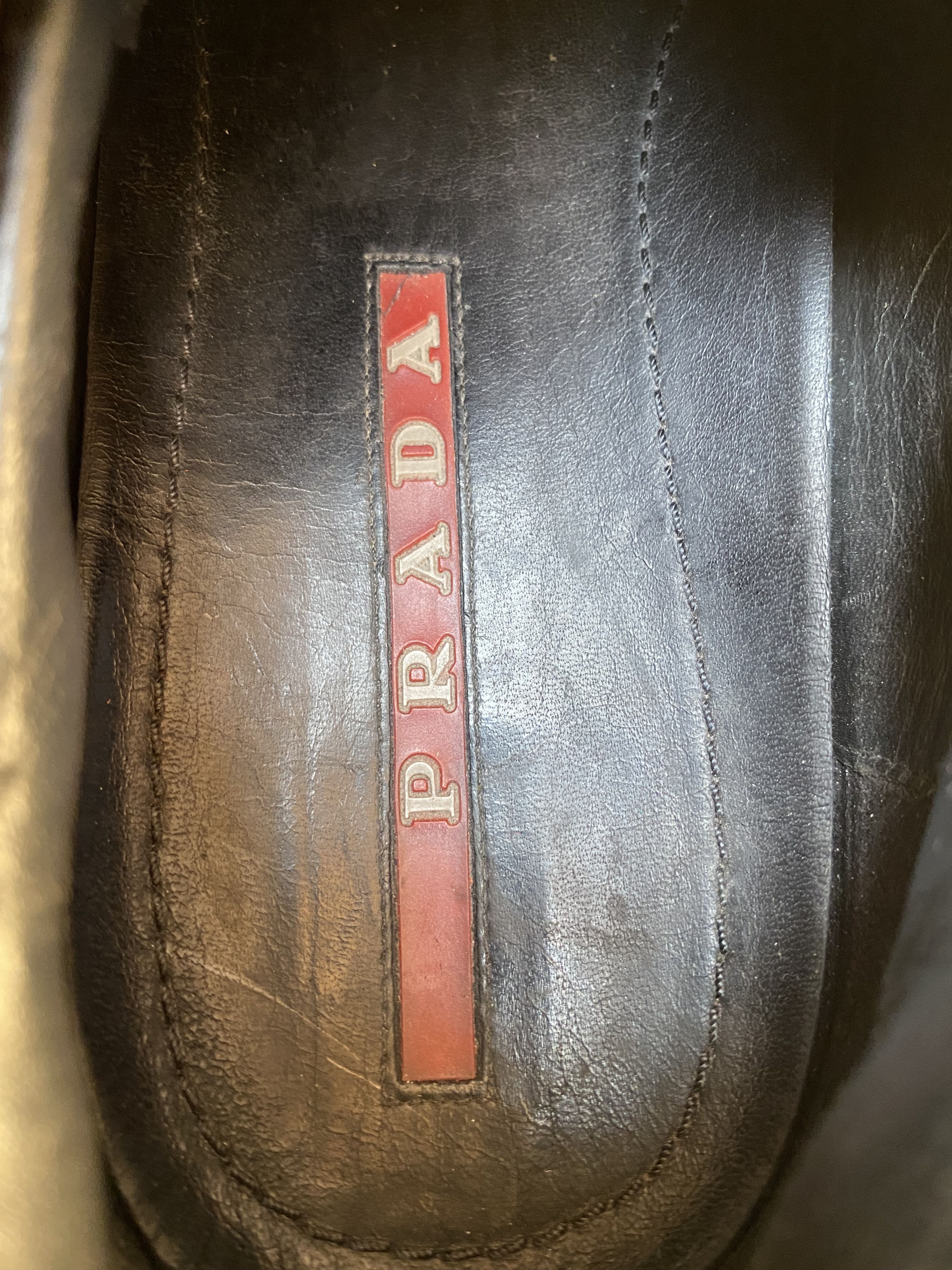 Prada PRADA Black/Blue Sneakers Luxury Leather Shoes Size US 7.5 / EU 40-41 - 7 Thumbnail