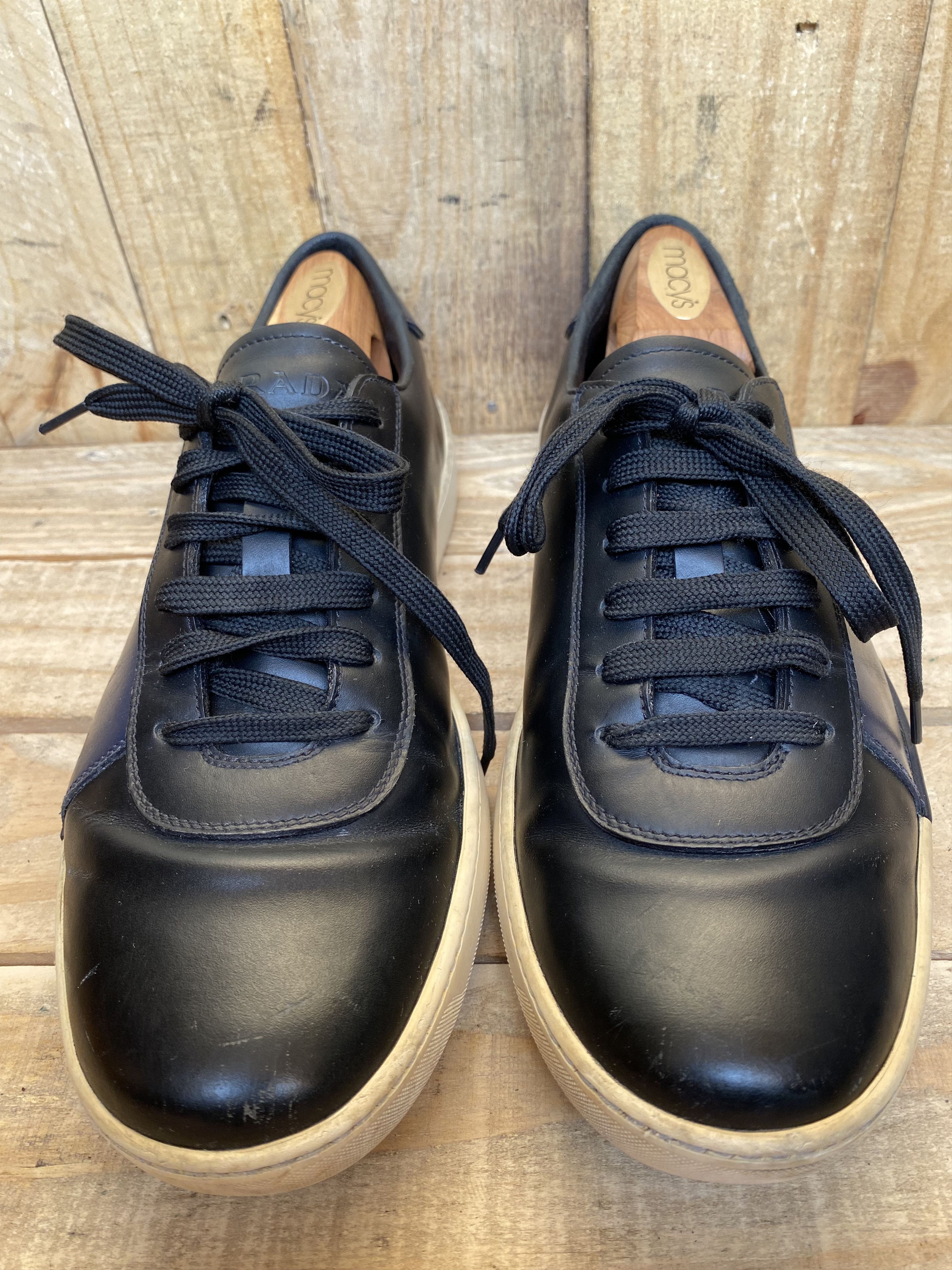 Prada PRADA Black/Blue Sneakers Luxury Leather Shoes Size US 7.5 / EU 40-41 - 2 Thumbnail