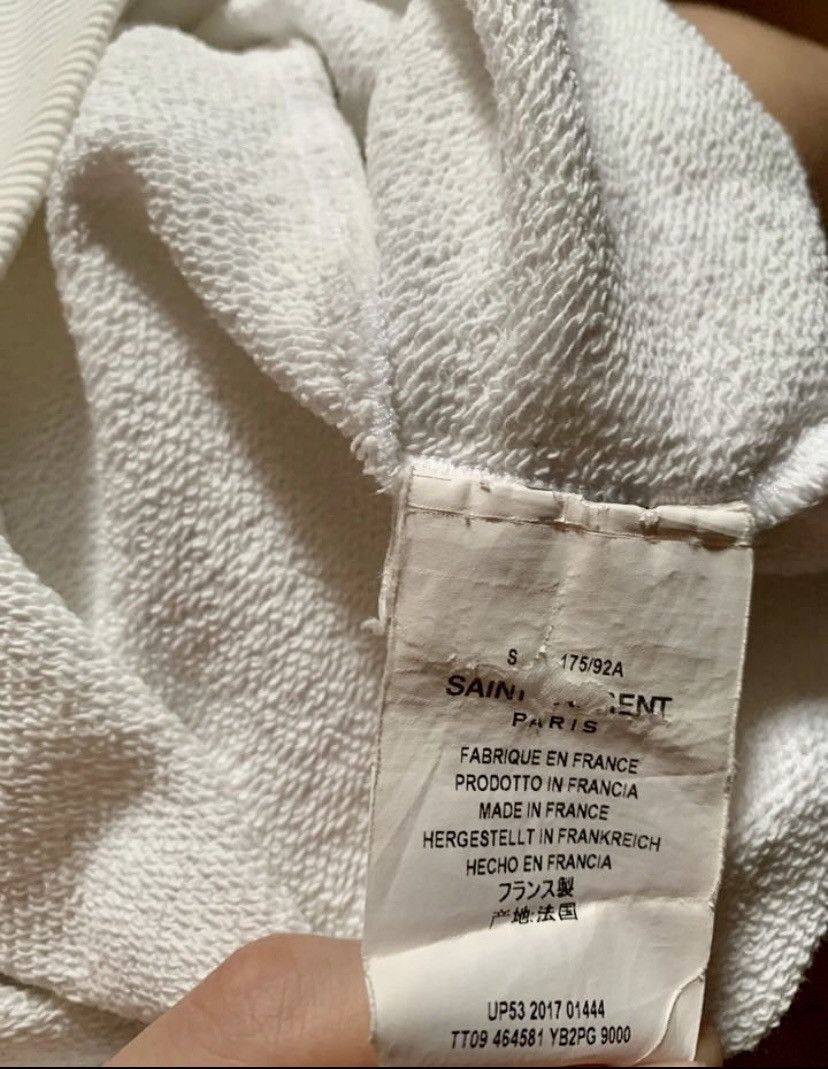 Saint laurent paris rare saint laurent paris white logo hoodie grailed