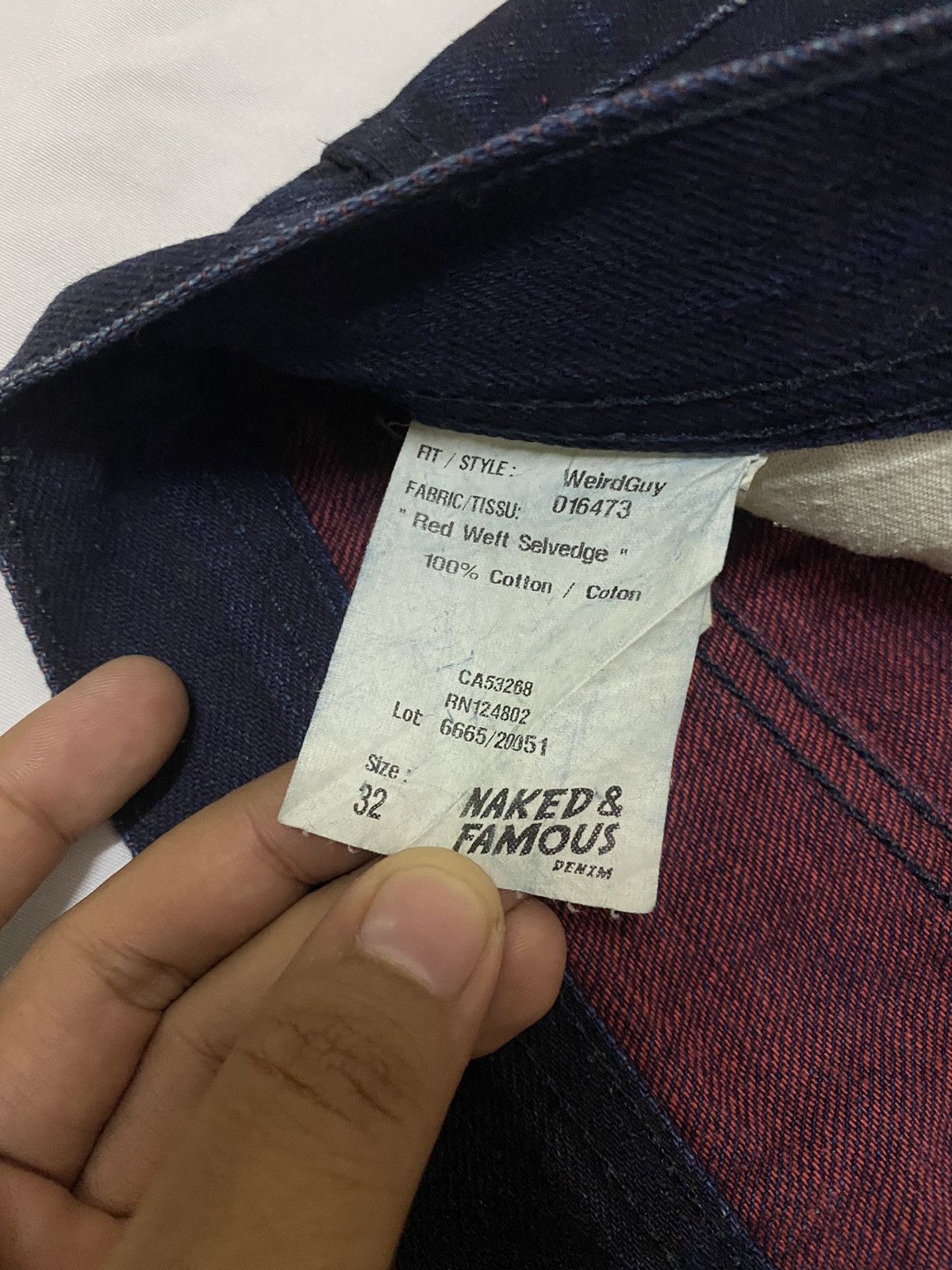 Naked & Famous Authentic🔥Naked & Famous*Weird Guy*Red Welt Selvedge Jeans Size US 33 - 12 Thumbnail