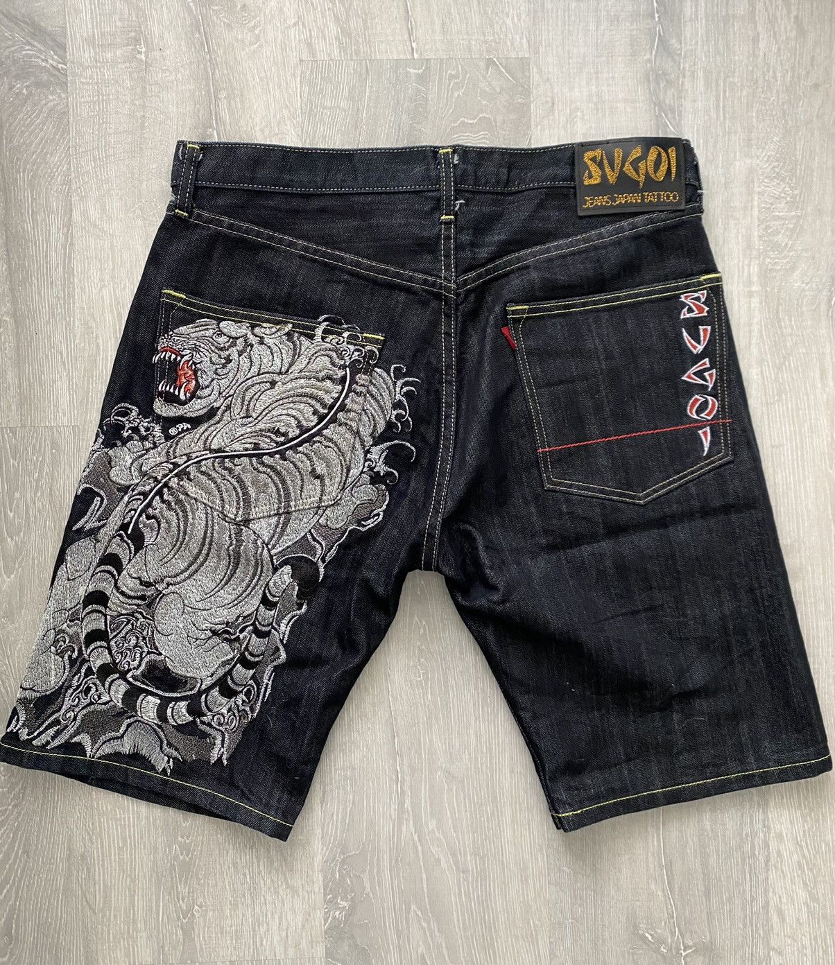Japanese Brand × Vintage Sugoi vintage Japanese tattoo denim
