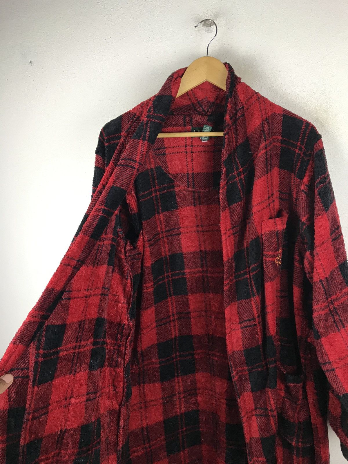 Ralph Lauren Vintage Lauren Ralph Lauren Red Black Plaid Fleece Robe Size US XL / EU 56 / 4 - 7 Thumbnail