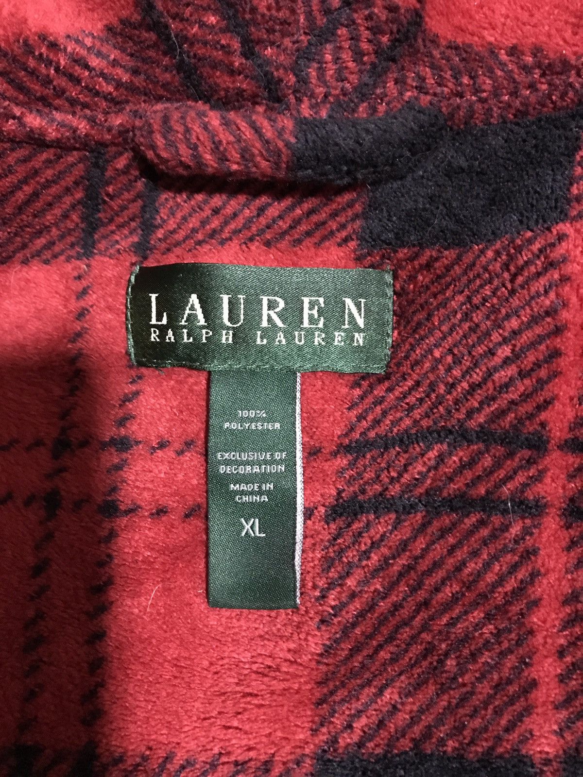 Ralph Lauren Vintage Lauren Ralph Lauren Red Black Plaid Fleece Robe Size US XL / EU 56 / 4 - 8 Thumbnail