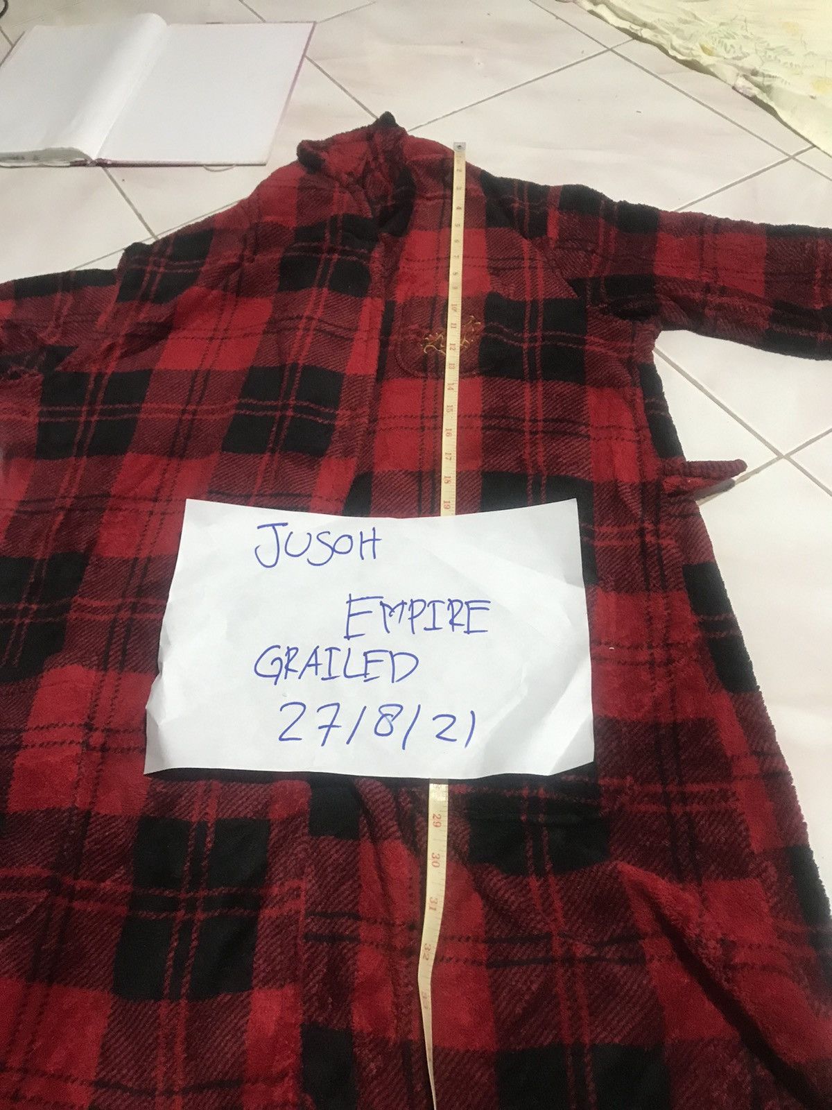 Ralph Lauren Vintage Lauren Ralph Lauren Red Black Plaid Fleece Robe Size US XL / EU 56 / 4 - 9 Thumbnail