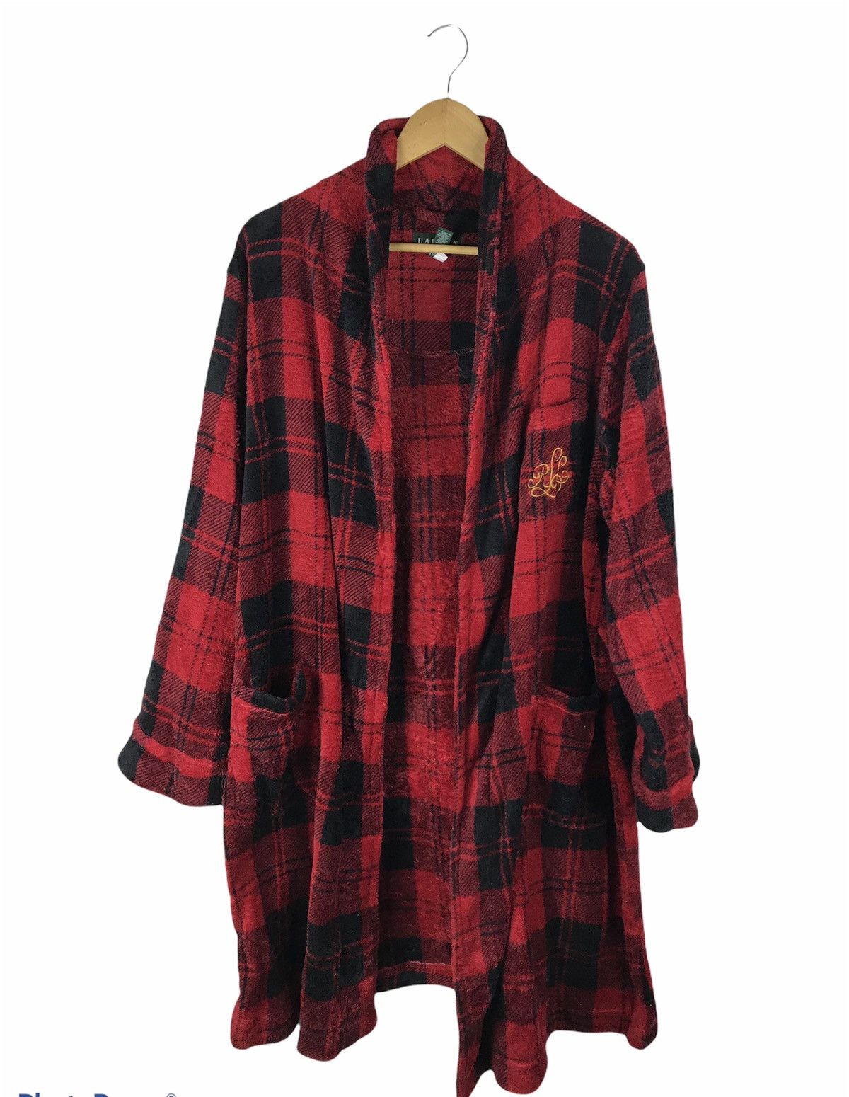 Ralph Lauren Vintage Lauren Ralph Lauren Red Black Plaid Fleece Robe Size US XL / EU 56 / 4 - 1 Thumbnail