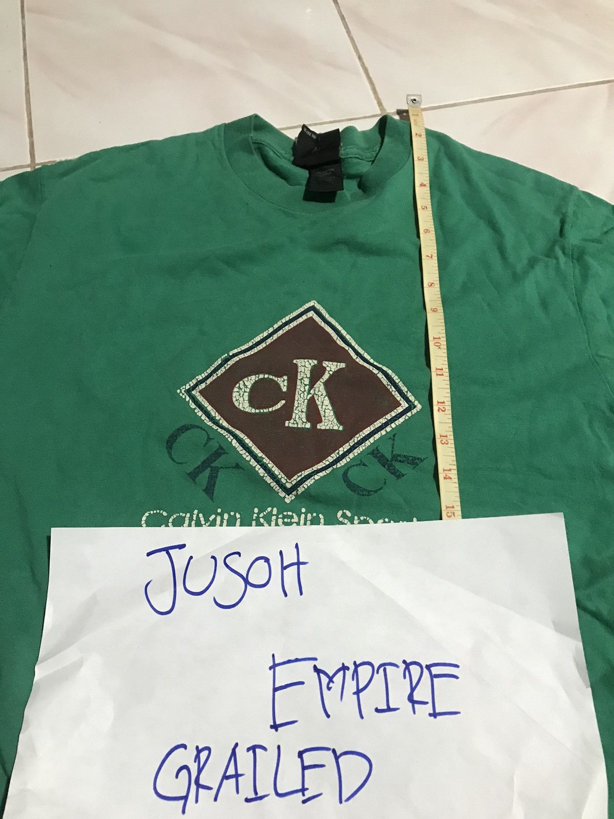 Calvin Klein × USA Olympics × Vintage Vintage 90s Calvin Klein Sport T-Shirt - Green Made in USA Size US M / EU 48-50 / 2 - 8 Thumbnail