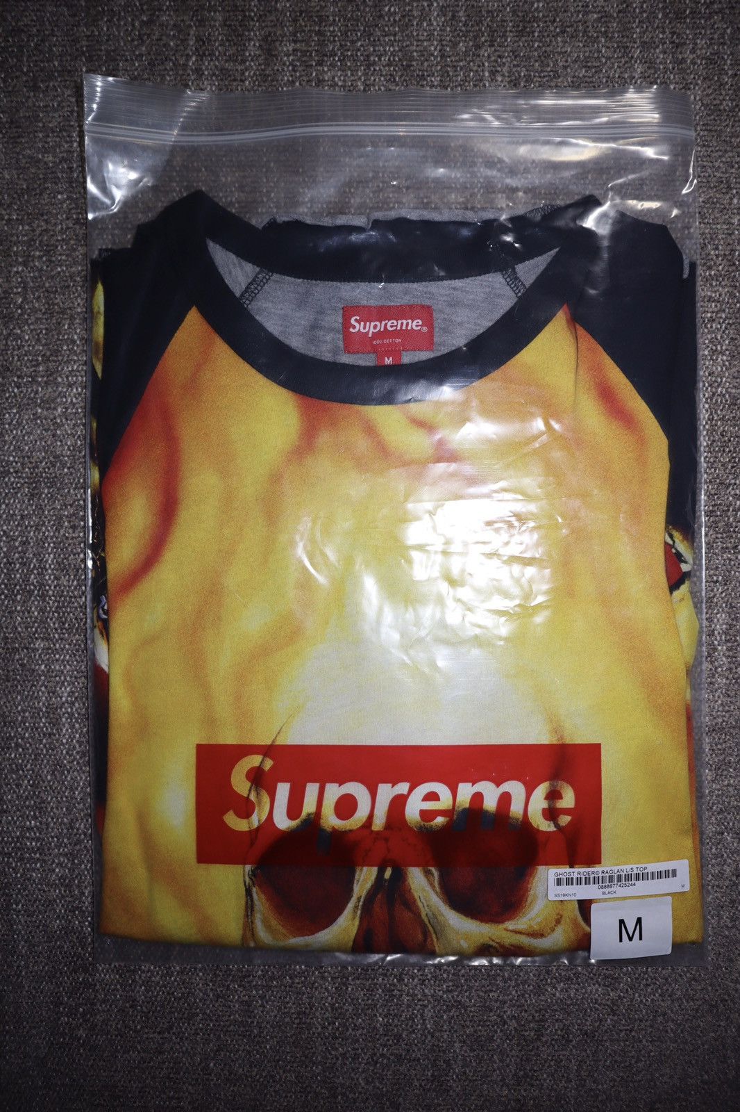 Supreme Ghost Rider raglan L/S top SS19 - Size Medium