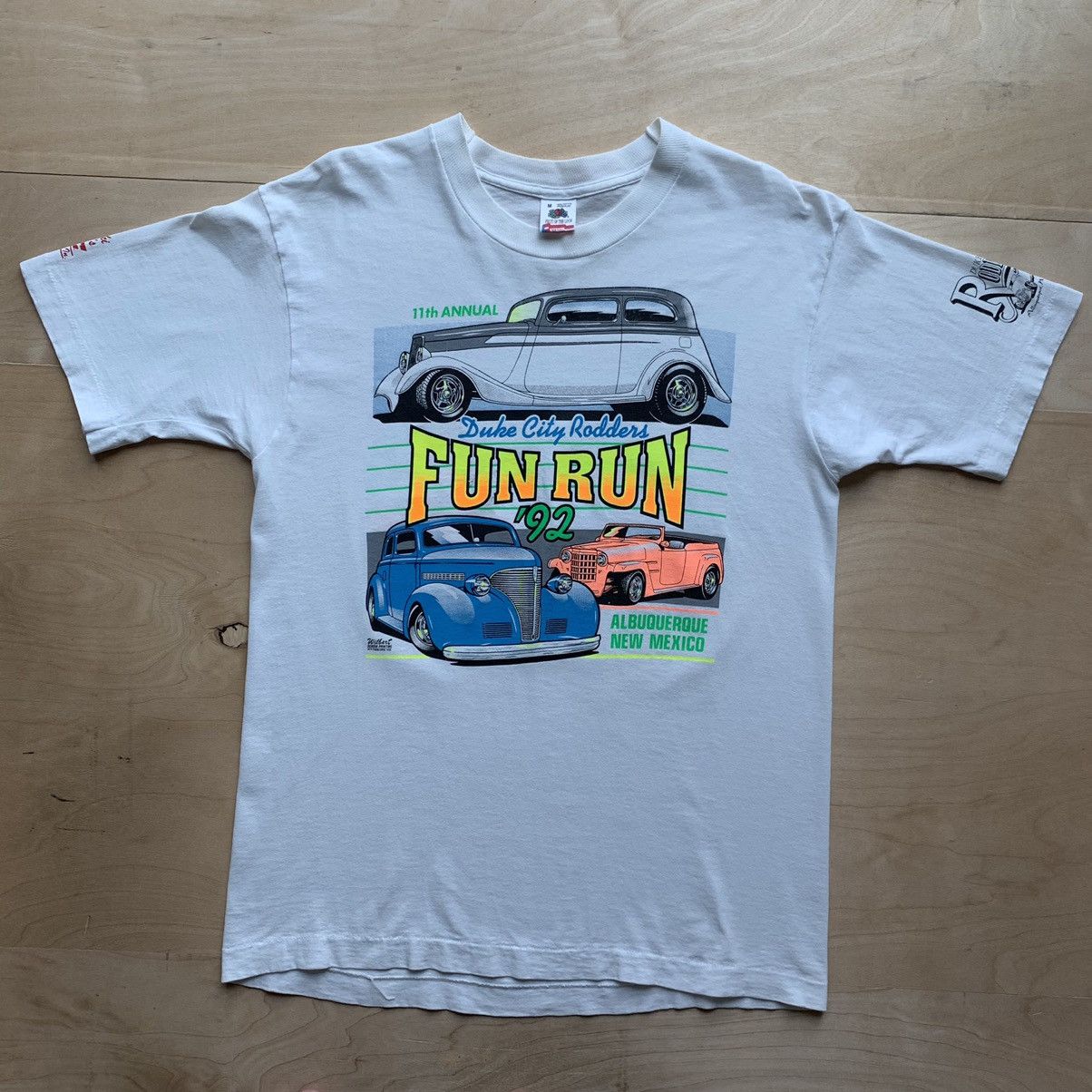 Vintage Duke City Rodders Car Vintage Shirt M White 90s Hot Rod | Grailed