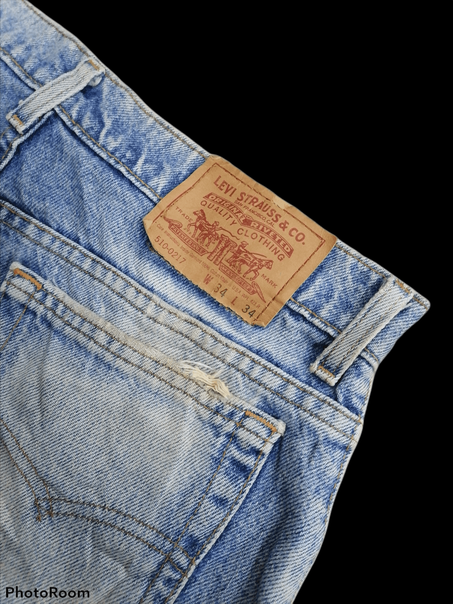 Levi's Vintage Clothing × Vintage Vintage 90s Levi's 510 Distressed Denim Pants Size US 32 / EU 48 - 7 Thumbnail