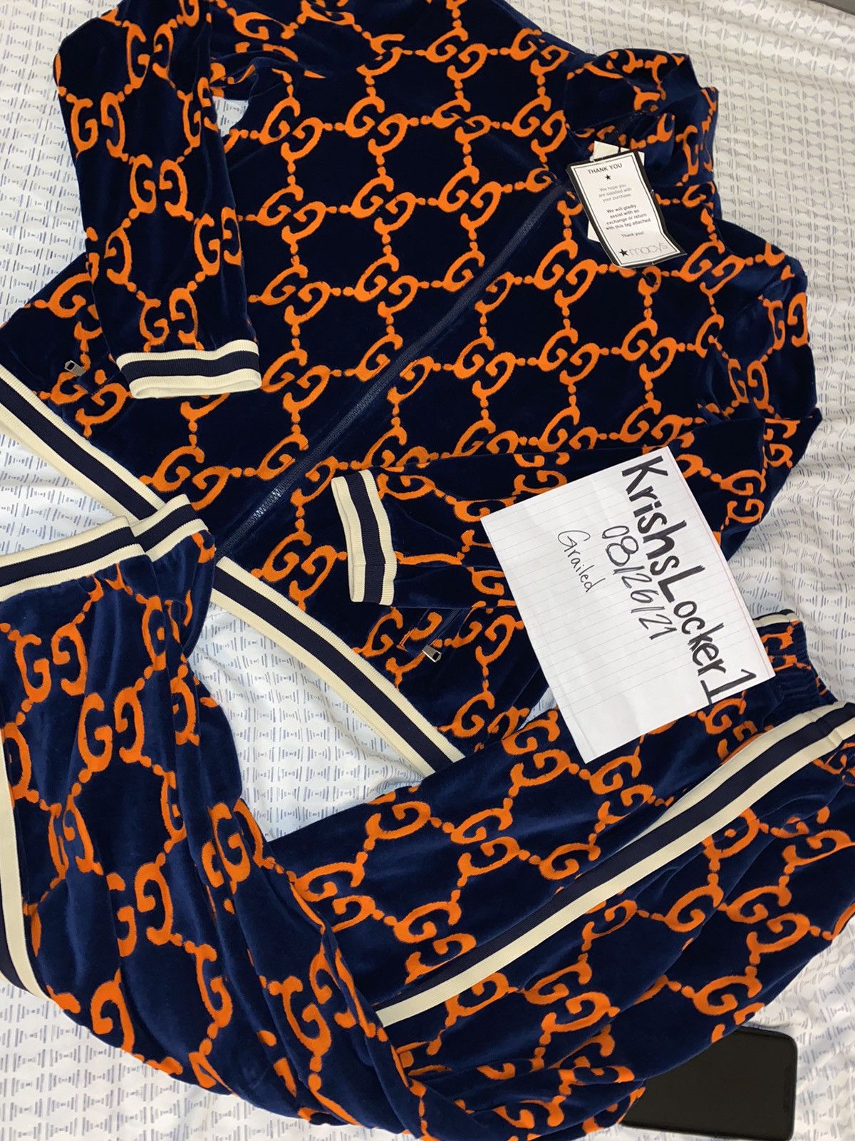 Gucci Blue Orange GG Chenille Jacket Grailed