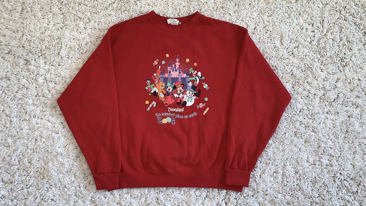 Vintage Vintage 90s MAde in USA Disneyland Red Crewneck Sweater L | Grailed
