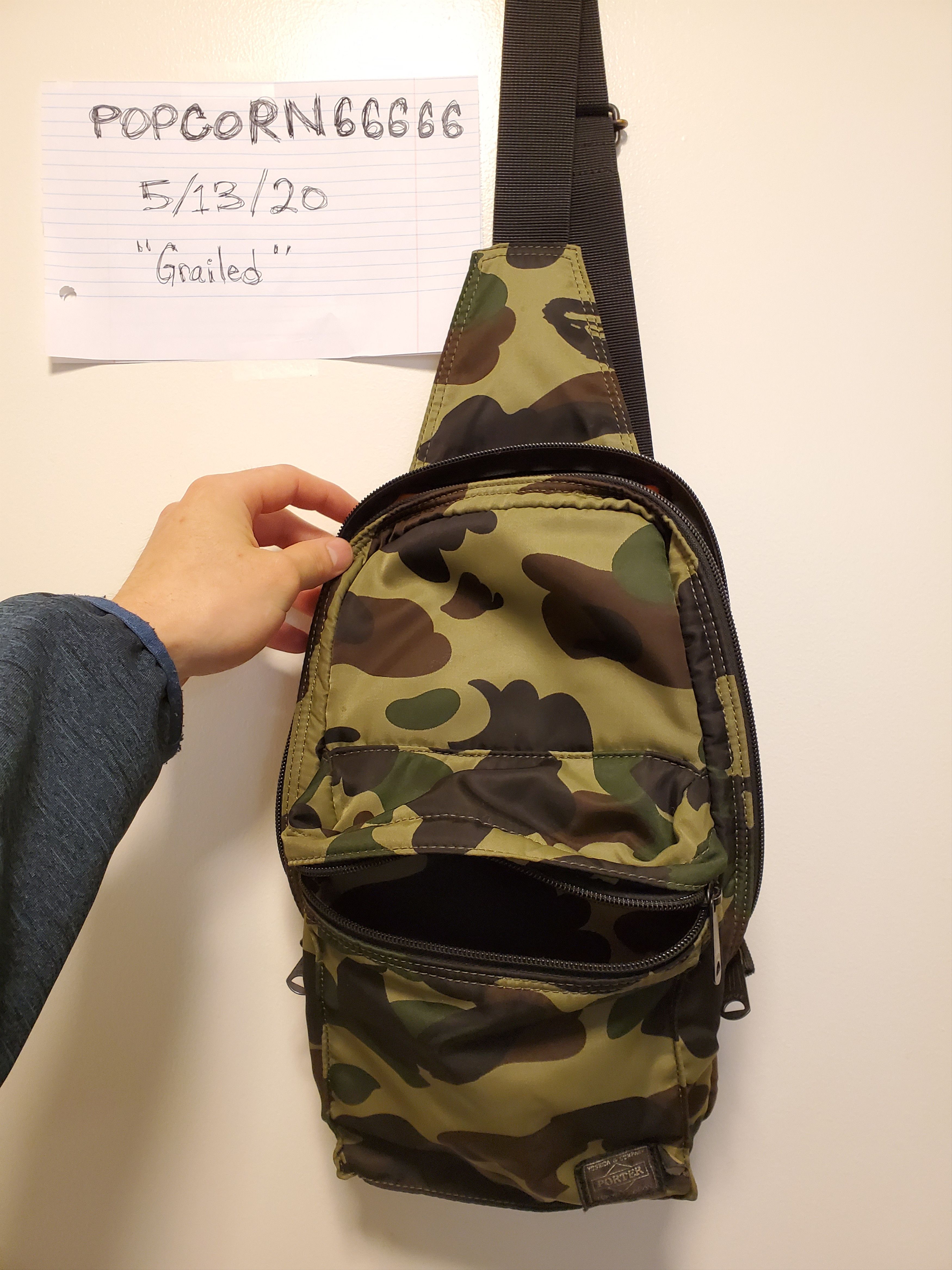 A Bathing Ape Porter 1st Camo Shoulder Bag (green)