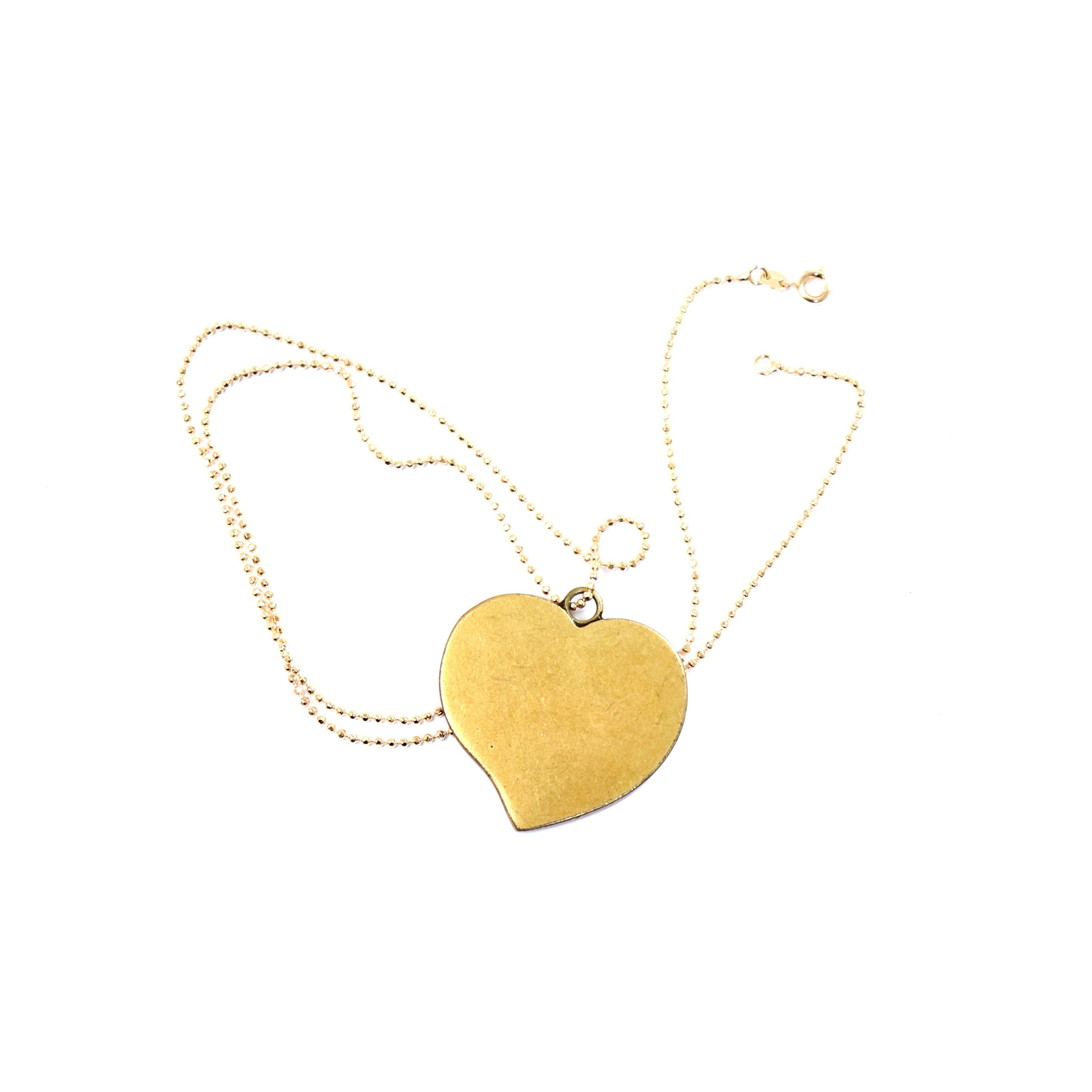 Prada 90s Heavy Heart Logo Gold Custom Gilding Necklace Size ONE SIZE - 3 Thumbnail