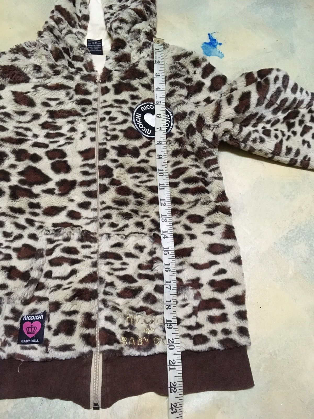 Japanese Brand Nicoichi Baby Doll Leopard Printed Hoodie Sweater Size US S / EU 44-46 / 1 - 9 Thumbnail