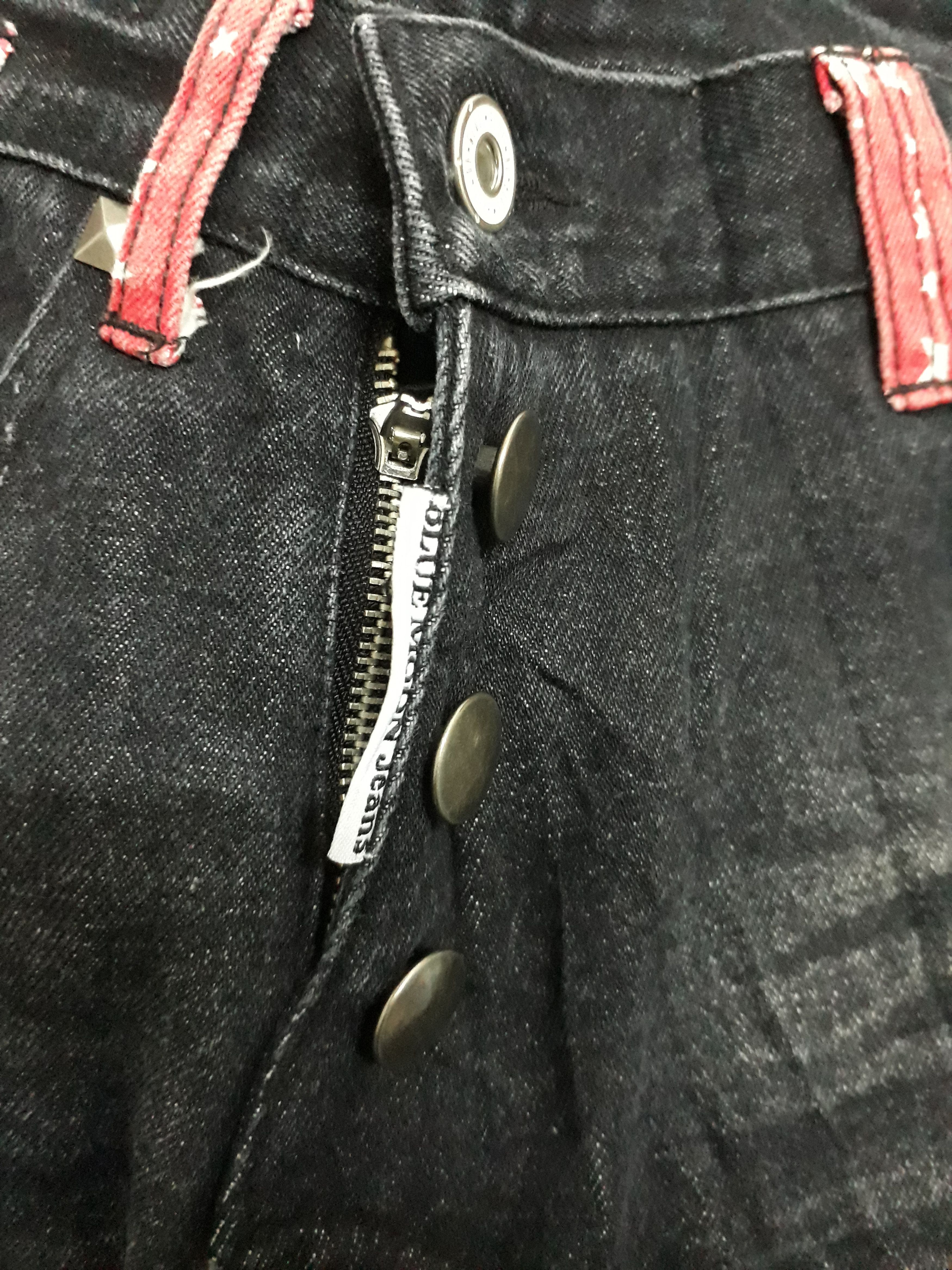 Japanese Brand BLUE MOON B.M.B Punk Black Colour Denim Pants Size US 30 / EU 46 - 4 Thumbnail
