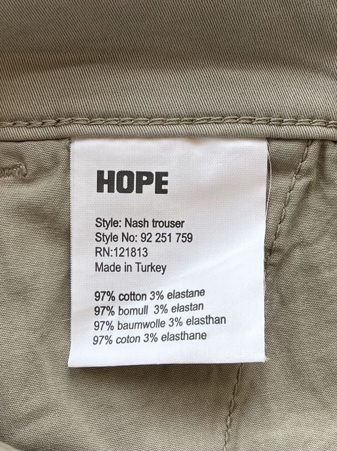 Hope Hope Pale Khaki Nash Trouser Size US 36 / EU 52 - 6 Thumbnail