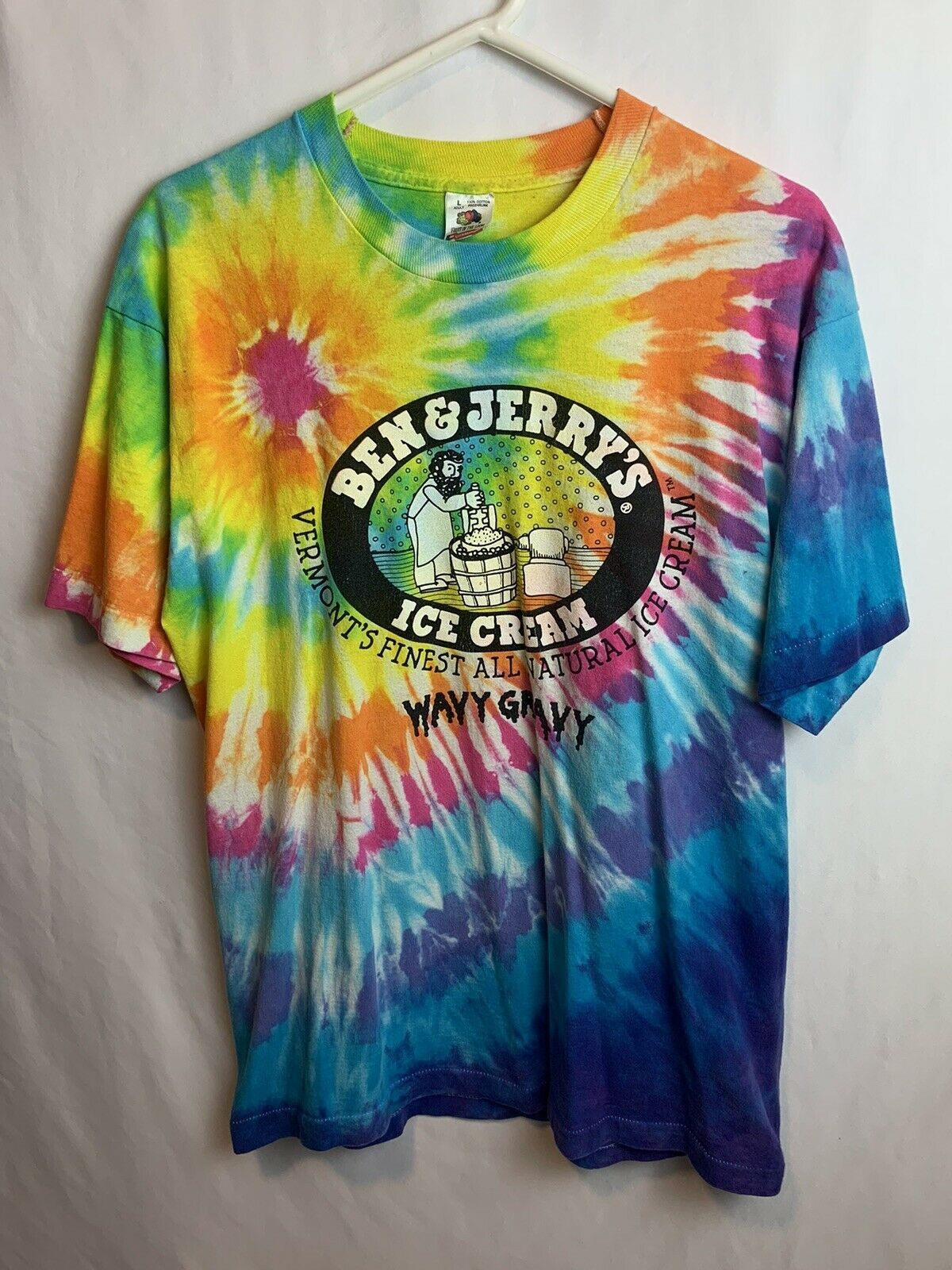 Fruit Of The Loom Vintage Gravy Ice Cream Tie Dye T-Shirt Chunky Dunky ...