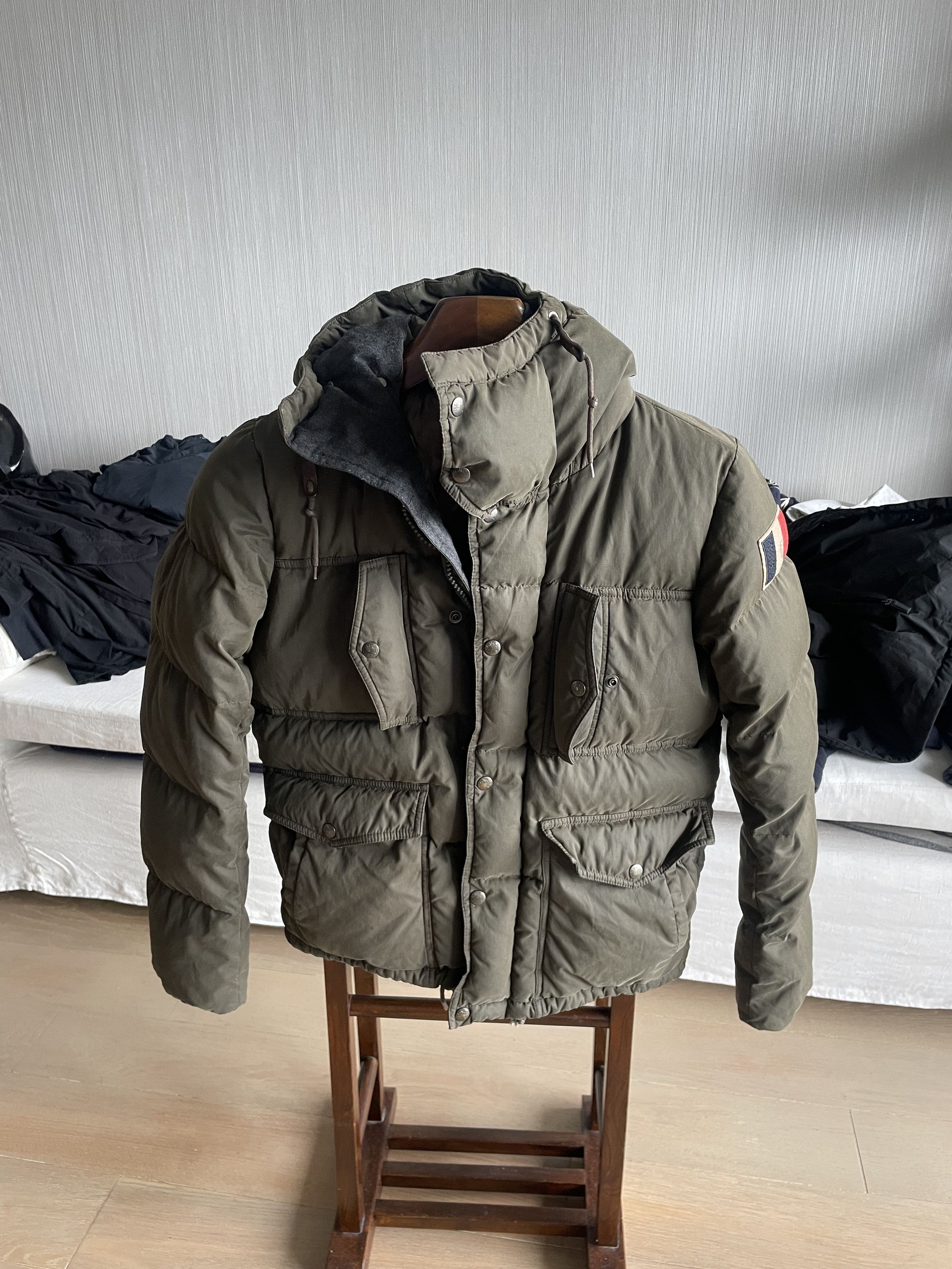 Moncler Moncler Dark Green Down Puffer Jacket with Backpack