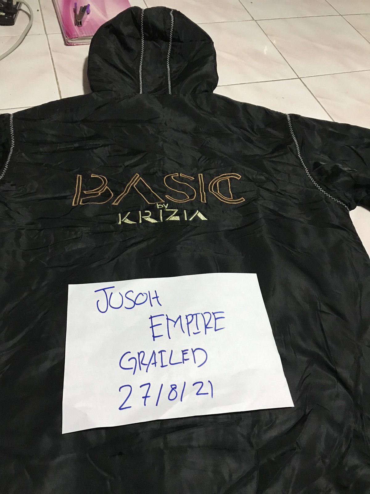 Krizia Uomo Vintage BASIC by Krizia Black Hooded Windbreaker Jacket 90s Size US L / EU 52-54 / 3 - 10 Thumbnail