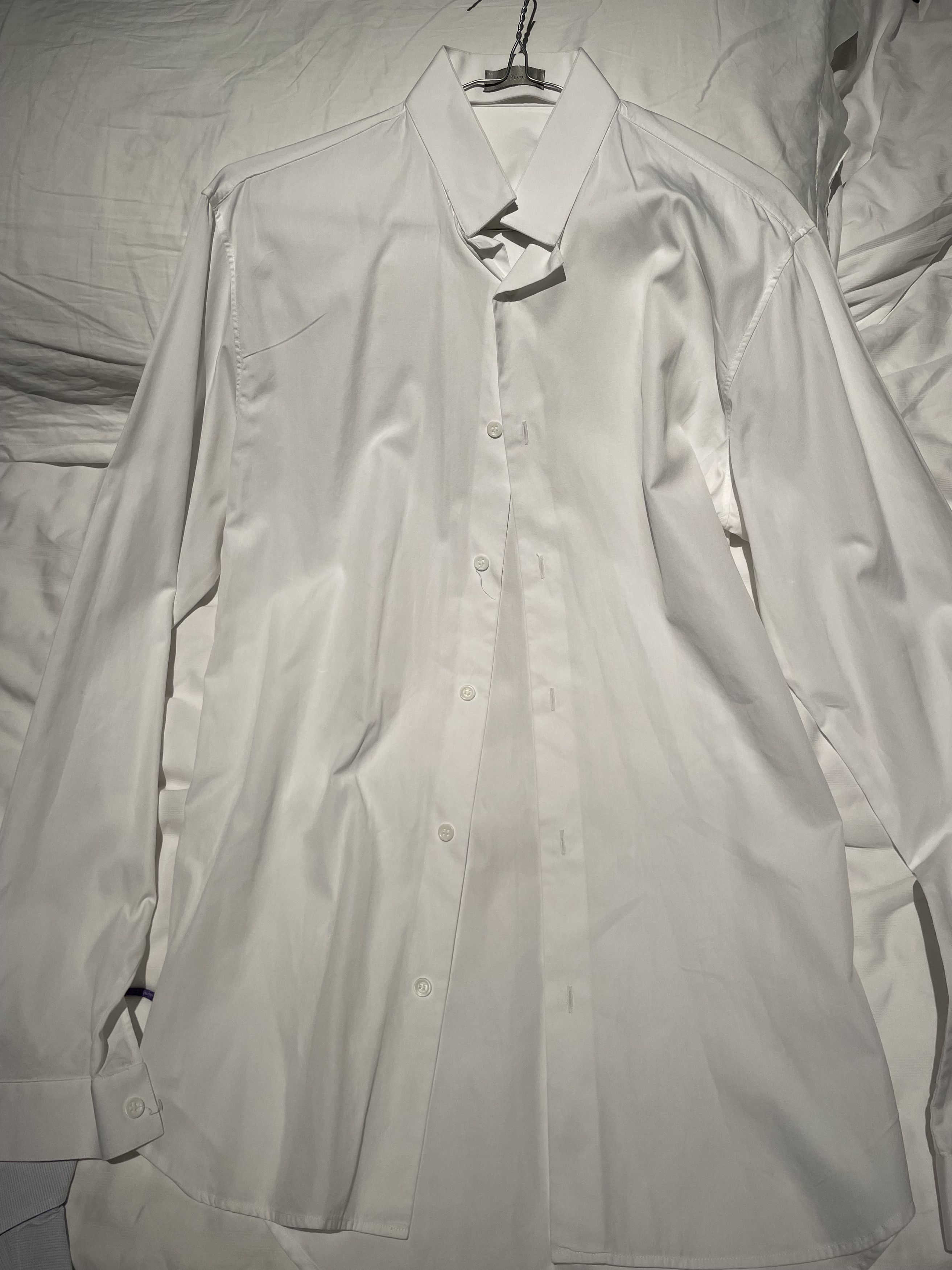 Dior White Button Up Shirt with raised collar