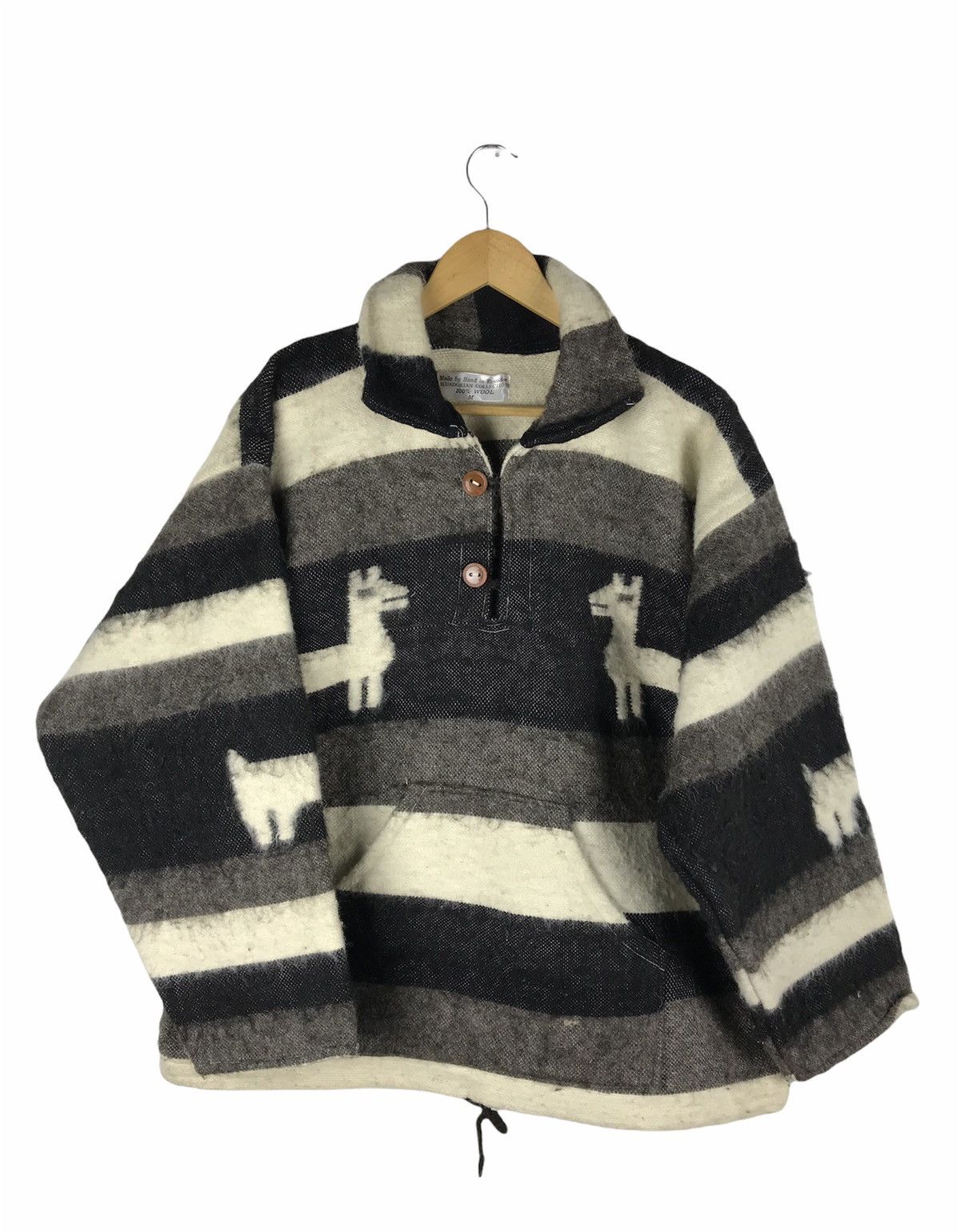 Handmade VINTAGE HANDMADE WOOL JACKET ECUADORIAN COLLECTION Size US L / EU 52-54 / 3 - 1 Thumbnail