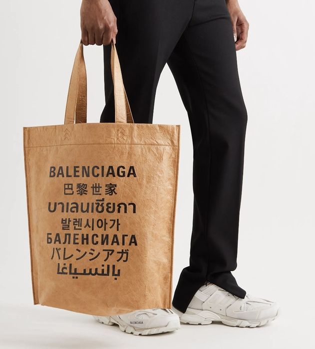 Balenciaga Tan Medium Languages Shopper Tote - UNISEX | Grailed