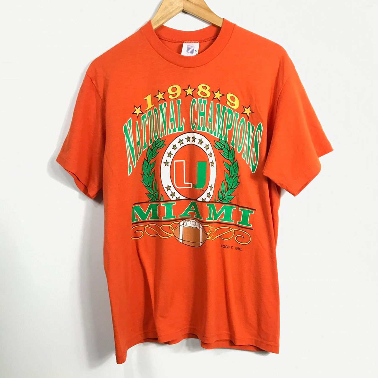 Logo 7 Vintage University of Miami National Champions Tee Size US M / EU 48-50 / 2 - 1 Thumbnail