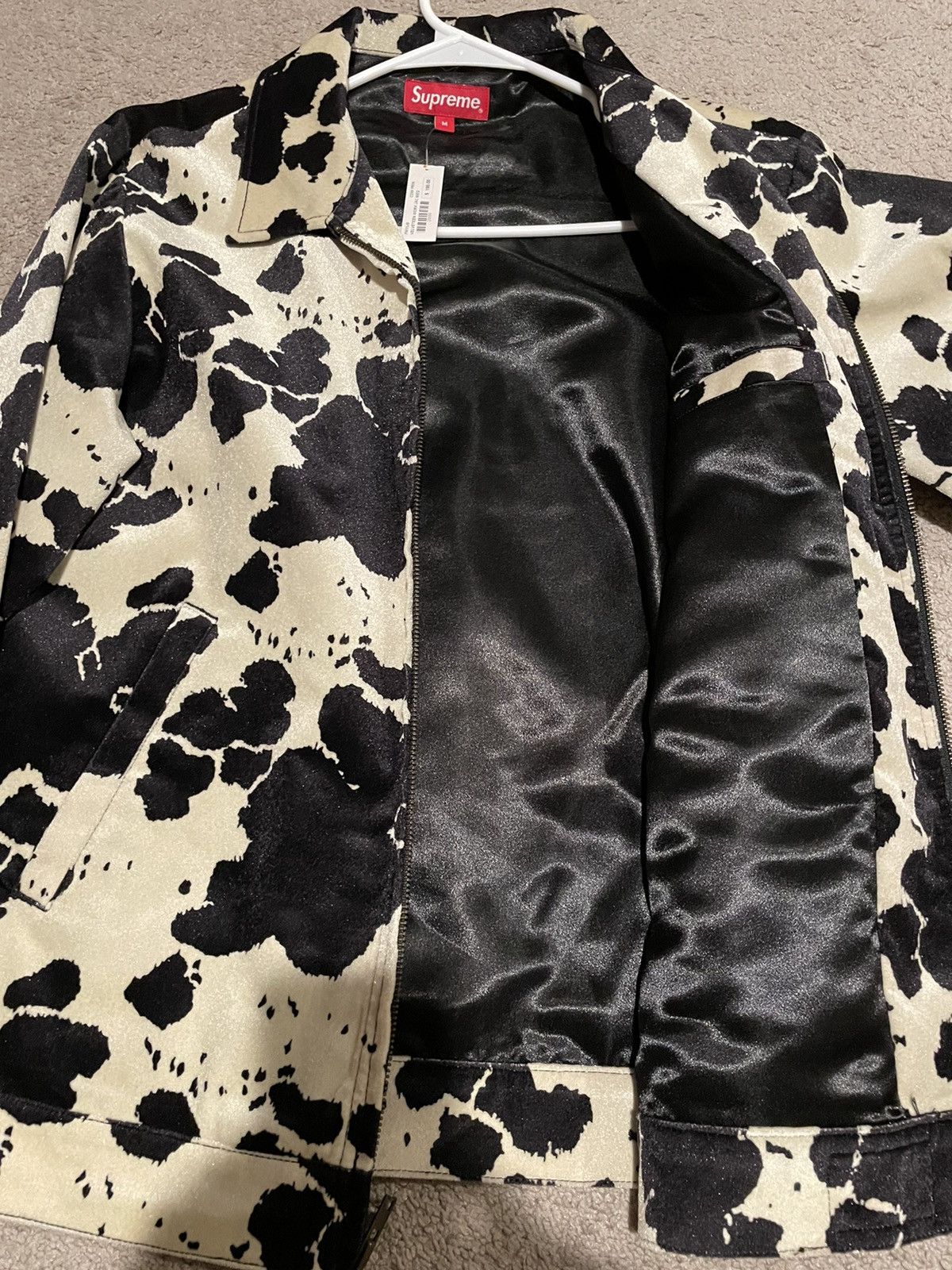Supreme Velveteen Work Jacket Cow Print | Grailed