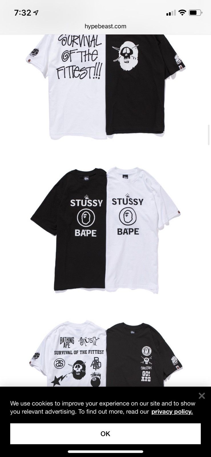 Bape Stussy X Bape First Collab T Shirt Men sz S Vintage 2010 Size US S / EU 44-46 / 1 - 10 Thumbnail