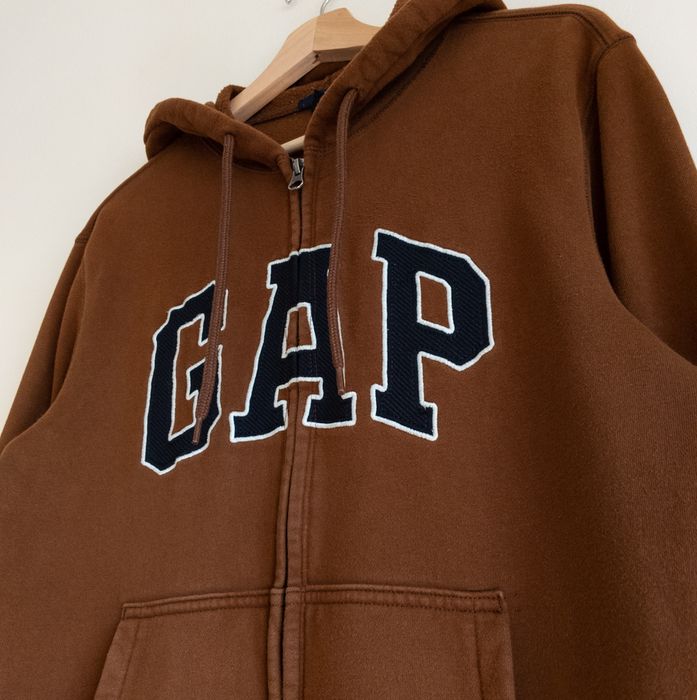 Vintage Vintage Brown Gap Zip Up Hoodie Grailed