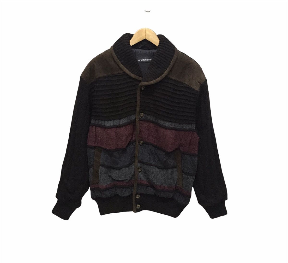 Designer Arnaldo Bassini Knit button up jacket Size US L / EU 52-54 / 3 - 1 Thumbnail