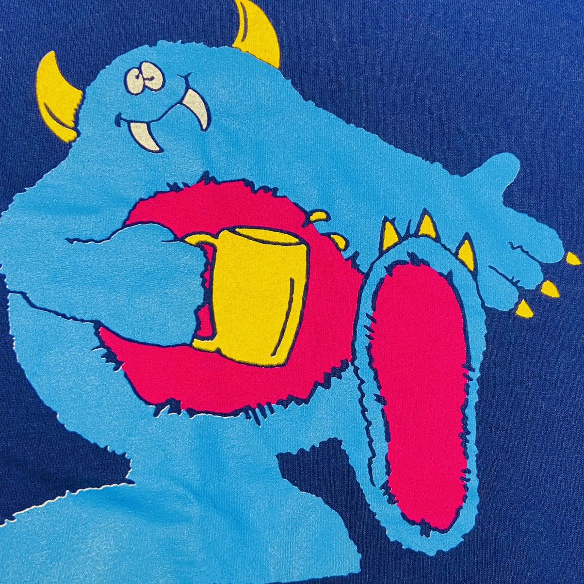 Vintage CUTE BEER MONSTER SINGLE STITCH ARCHIVE 1990s TEE - № 269 Size US XL / EU 56 / 4 - 4 Thumbnail