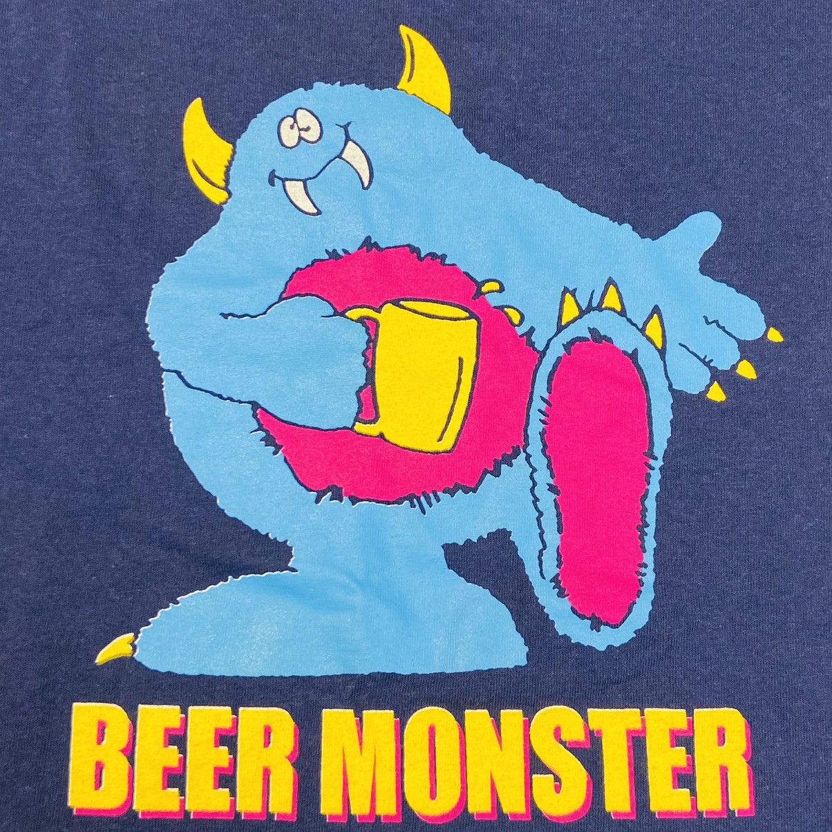 Vintage CUTE BEER MONSTER SINGLE STITCH ARCHIVE 1990s TEE - № 269 Size US XL / EU 56 / 4 - 3 Thumbnail