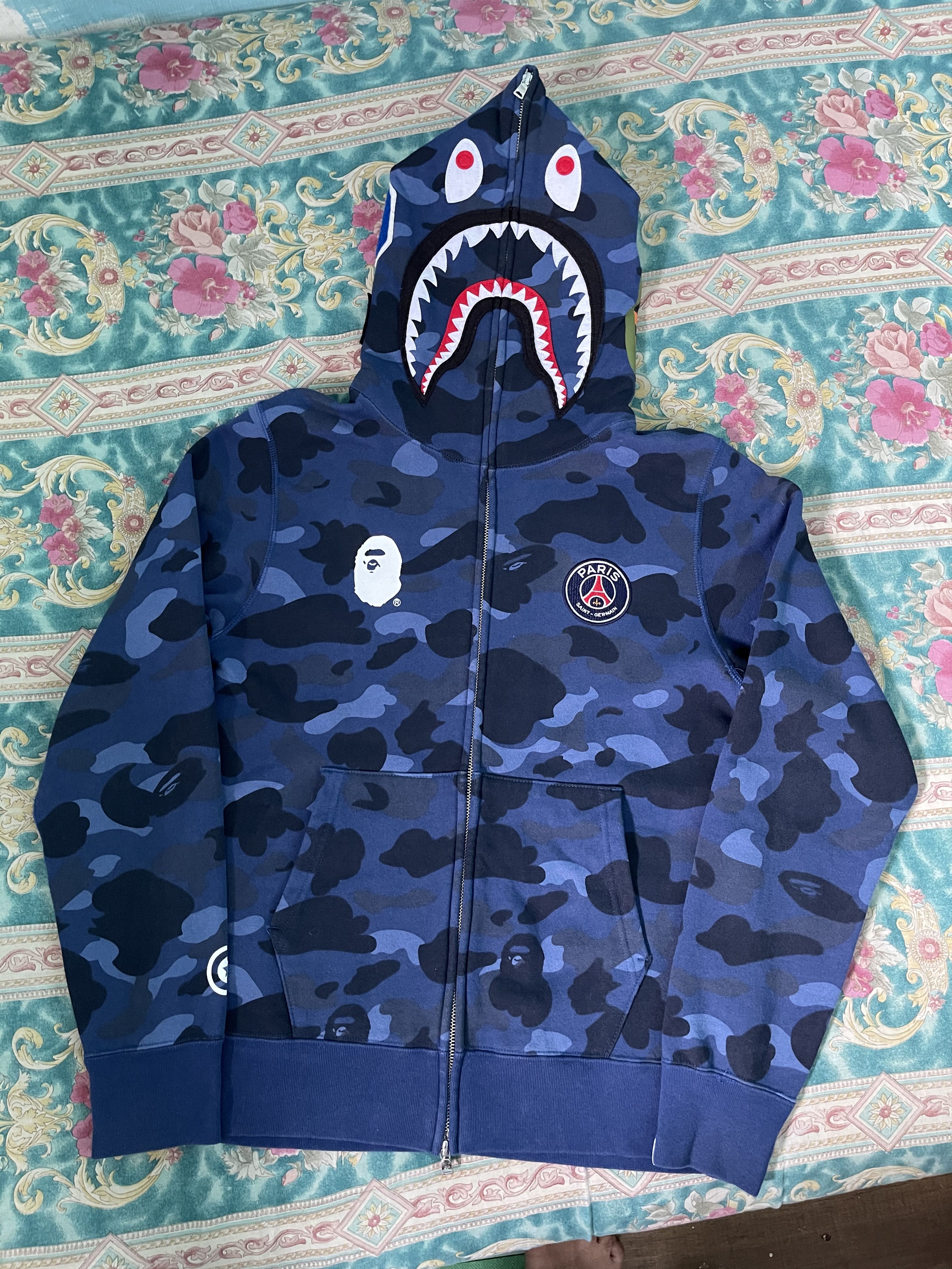 Bape Hoodie Bape Shark X Paris Saint Germain Size US M / EU 48-50 / 2 - 1 Thumbnail