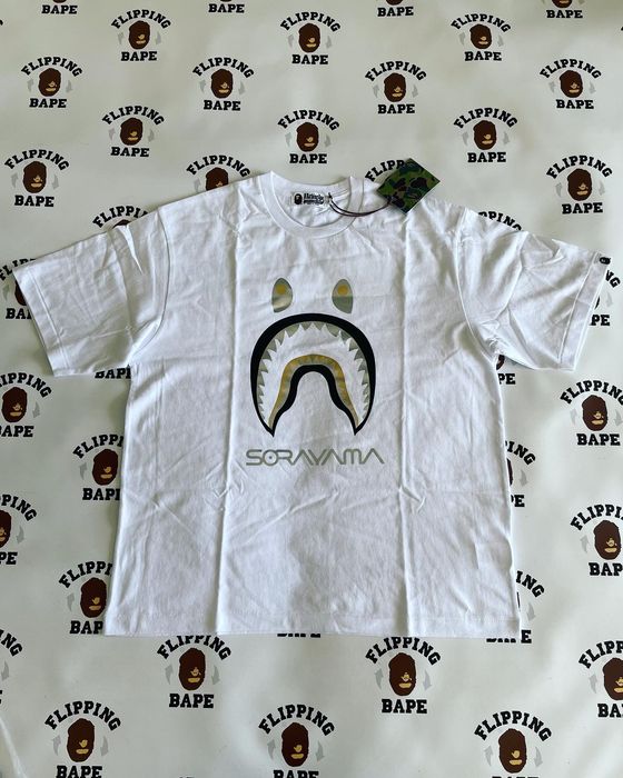 Bape BAPE X HAJIME SORAYAMA SHARK TEE WHITE | Grailed